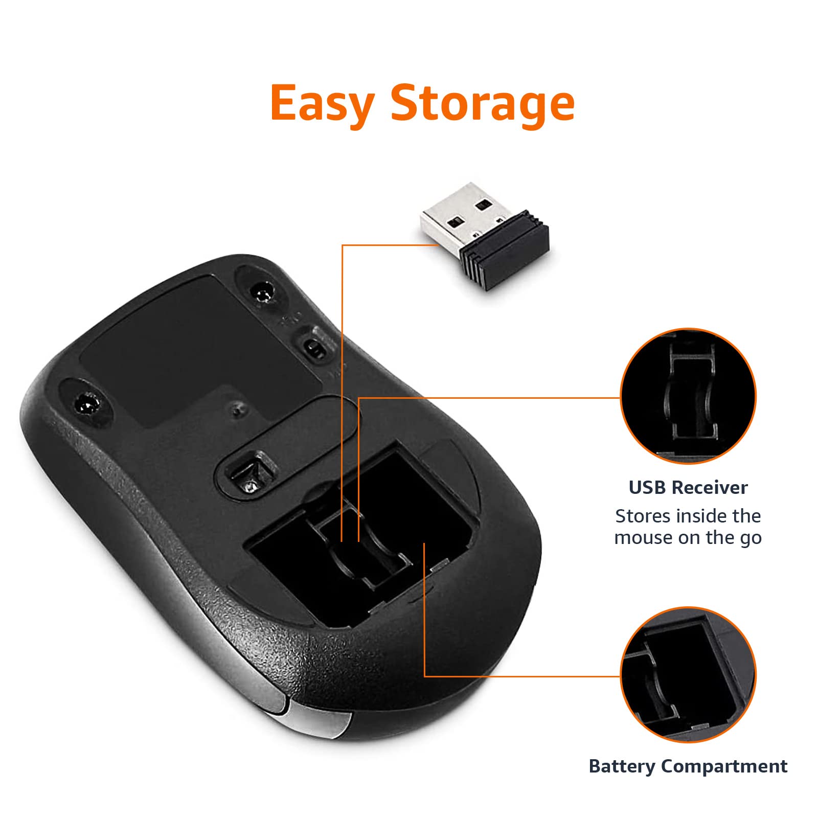 Amazon Basics Wireless Mouse with Nano Receiver & 14-Inch Laptop Sleeve Bundle - Black | Ergonomic Computer Mouse for Office, Home & Travel | Compatible with PC, Laptop, MacBook