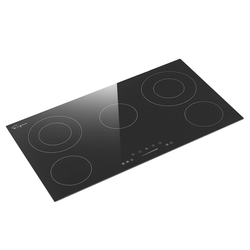 Empava 36 Inch Black Electric Radiant Cooktop - 36REC14 | Modern Kitchen Appliance for Home Cooking, Baking & Entertaining