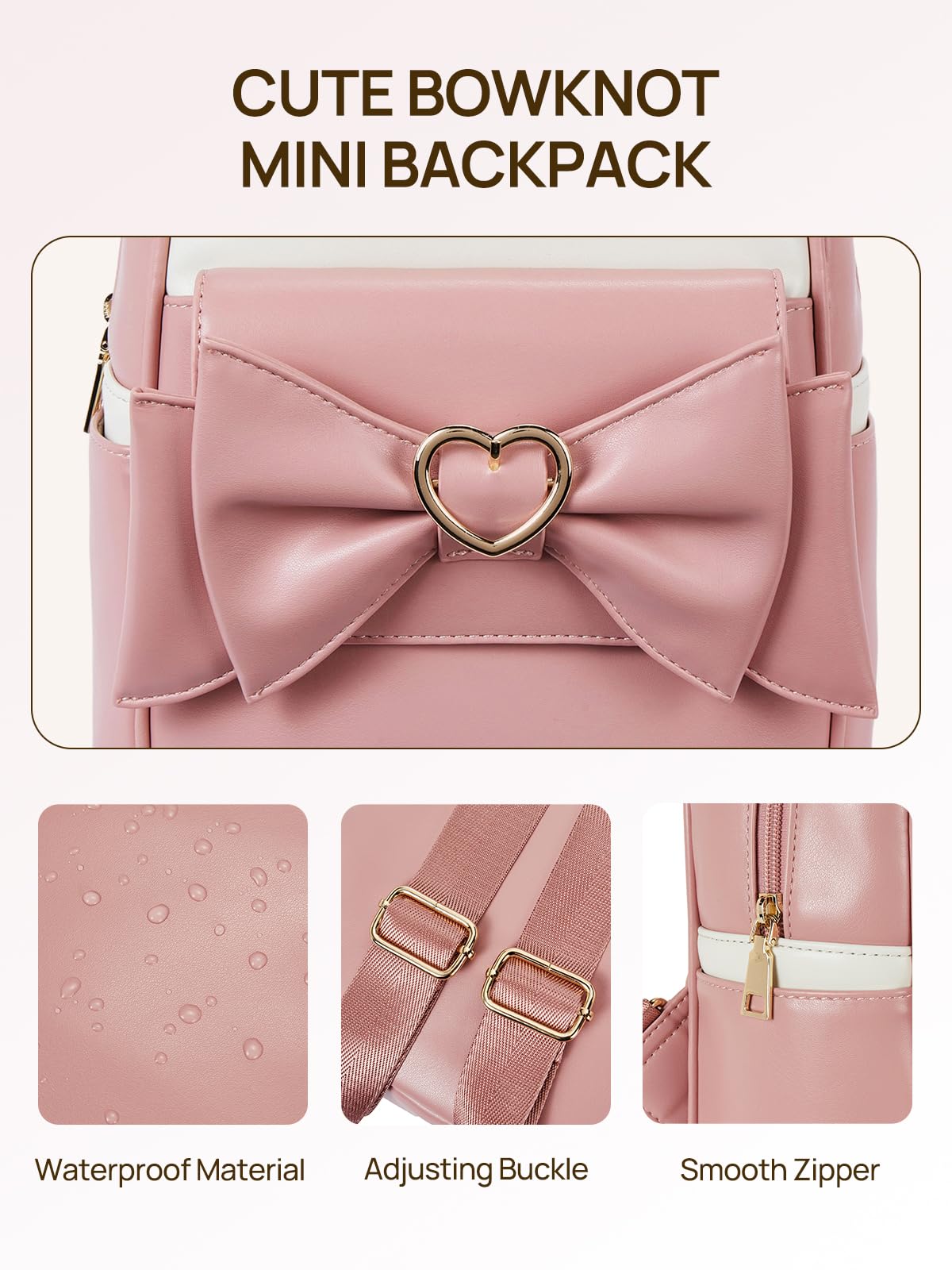 Telena Small Leather Backpack Purse for Women & Girls - Cute Mini Backpack Shoulder Bag for Travel, School, Work & Daily Use | Durable & Stylish Crossbody Bag for Outings, Shopping & Commuting