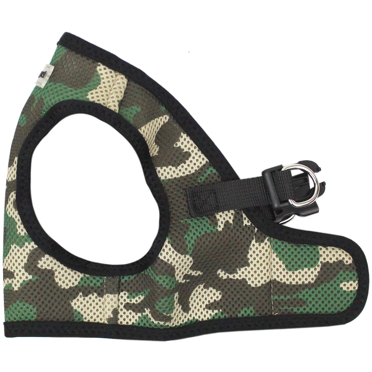 Parisian Pet Step-in Dog Harness - Adjustable No-Pull Freedom Harness for Small Dogs - Breathable Mesh Cooling Vest with Green Camo Design - Perfect for Outdoor Adventures, Hiking & Daily Walks - Small Size Dog Harness for Comfort & Safety