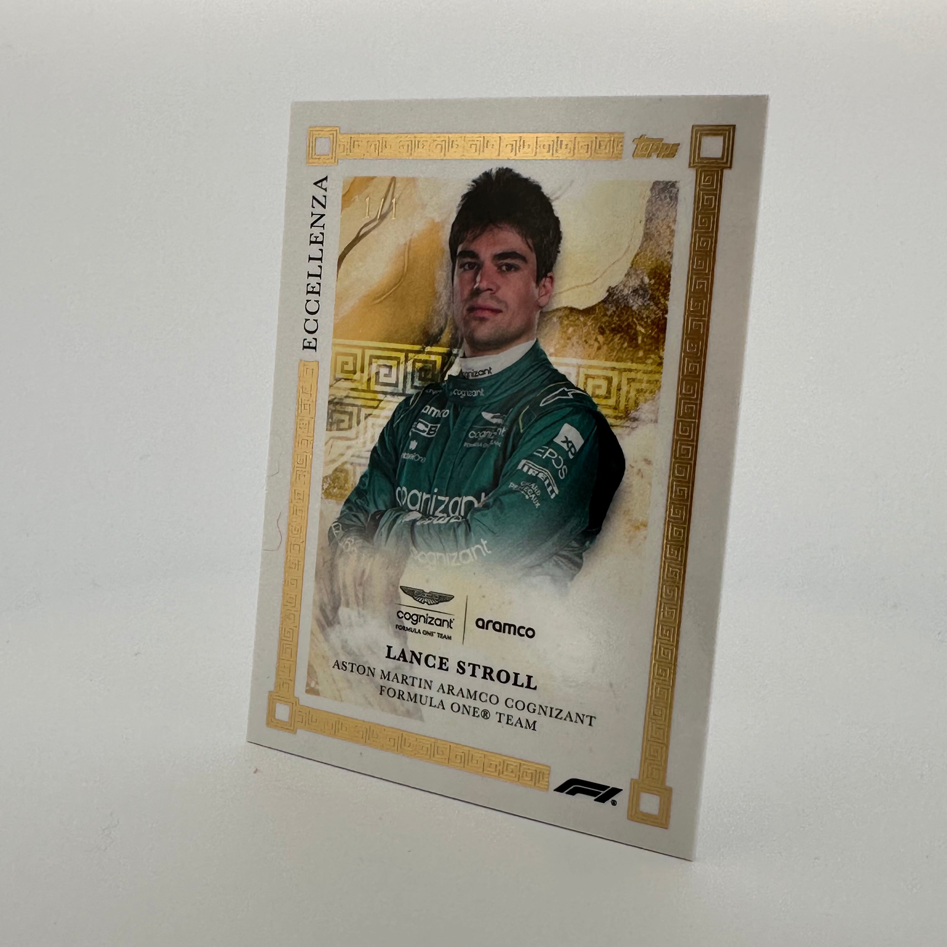 2023 Topps Eccellenza Lance Stroll Driver Profile Gold Parallel - Rare F1 Racing Card for Collectors & Fans - Perfect for Trading, Displaying, and Memorabilia Collections