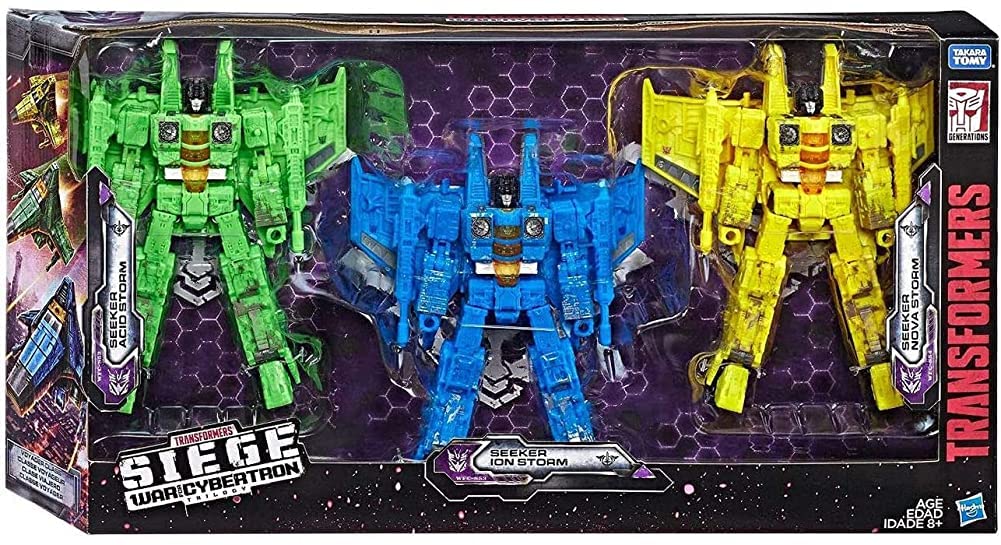 Transformers War for Cybertron Siege Seekers Action Figures - Ion Storm, Acid Storm & Nova Storm 3-Pack Set | Collectible Robot Toys for Fans & Display | Perfect for Gifts, Play & Home Decor