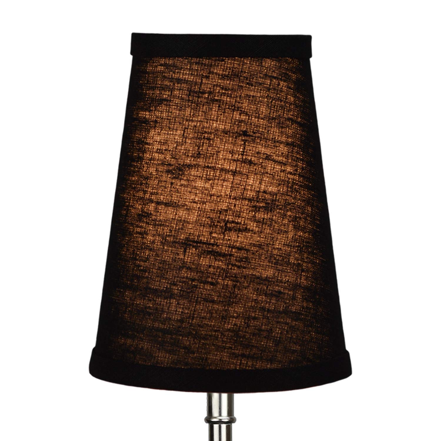 FenchelShades 4x6x8 Inch Designer Linen Black Lampshade with Spider Fitter - Perfect for Table Lamps, Floor Lamps & Living Room Lighting Decor