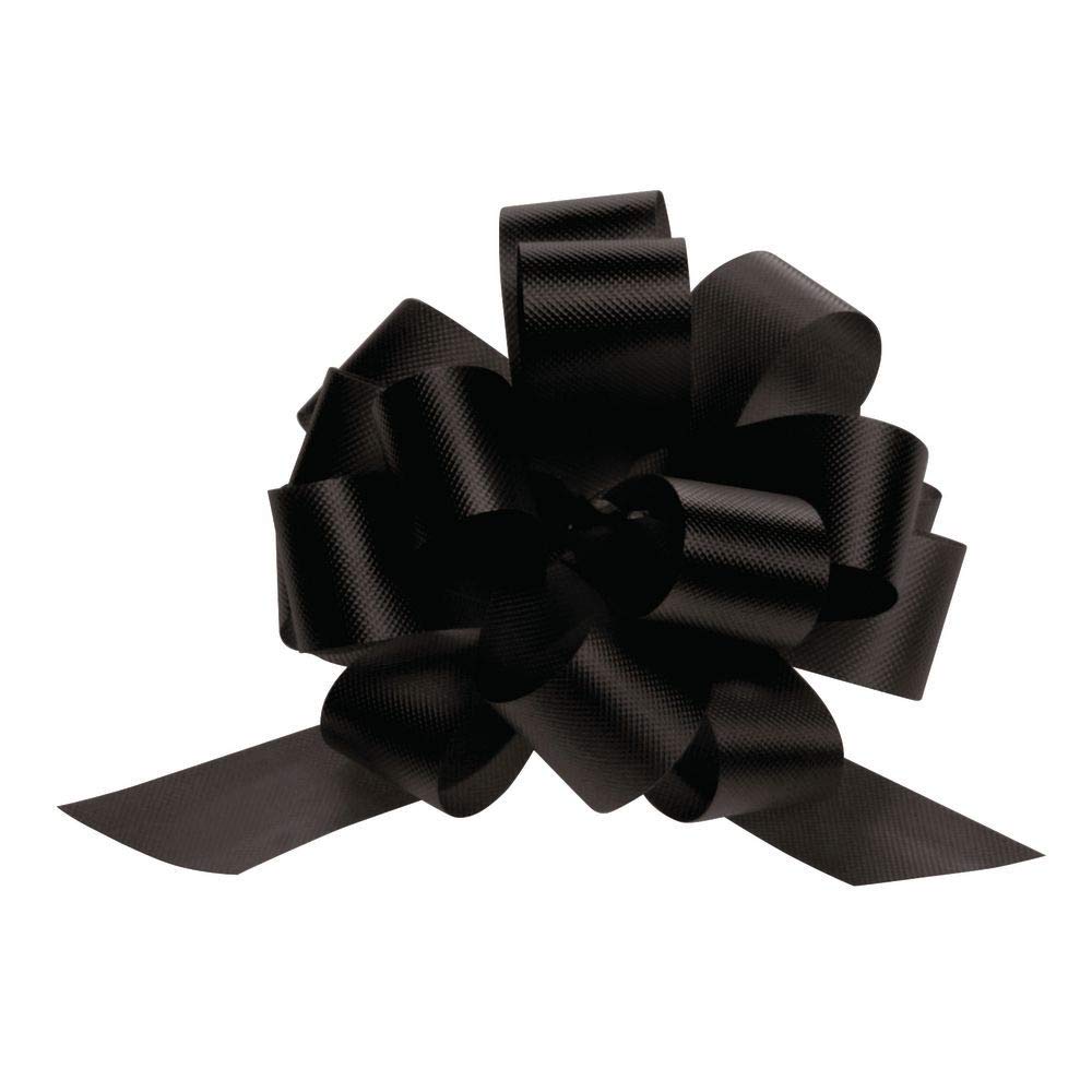 50 Pack Black Pull Bows - 4 Inch Width for Gift Wrapping, Party Decorations, and DIY Crafts (Item #95311) | Bulk Ribbon Bows for Holidays, Weddings, and Special Events