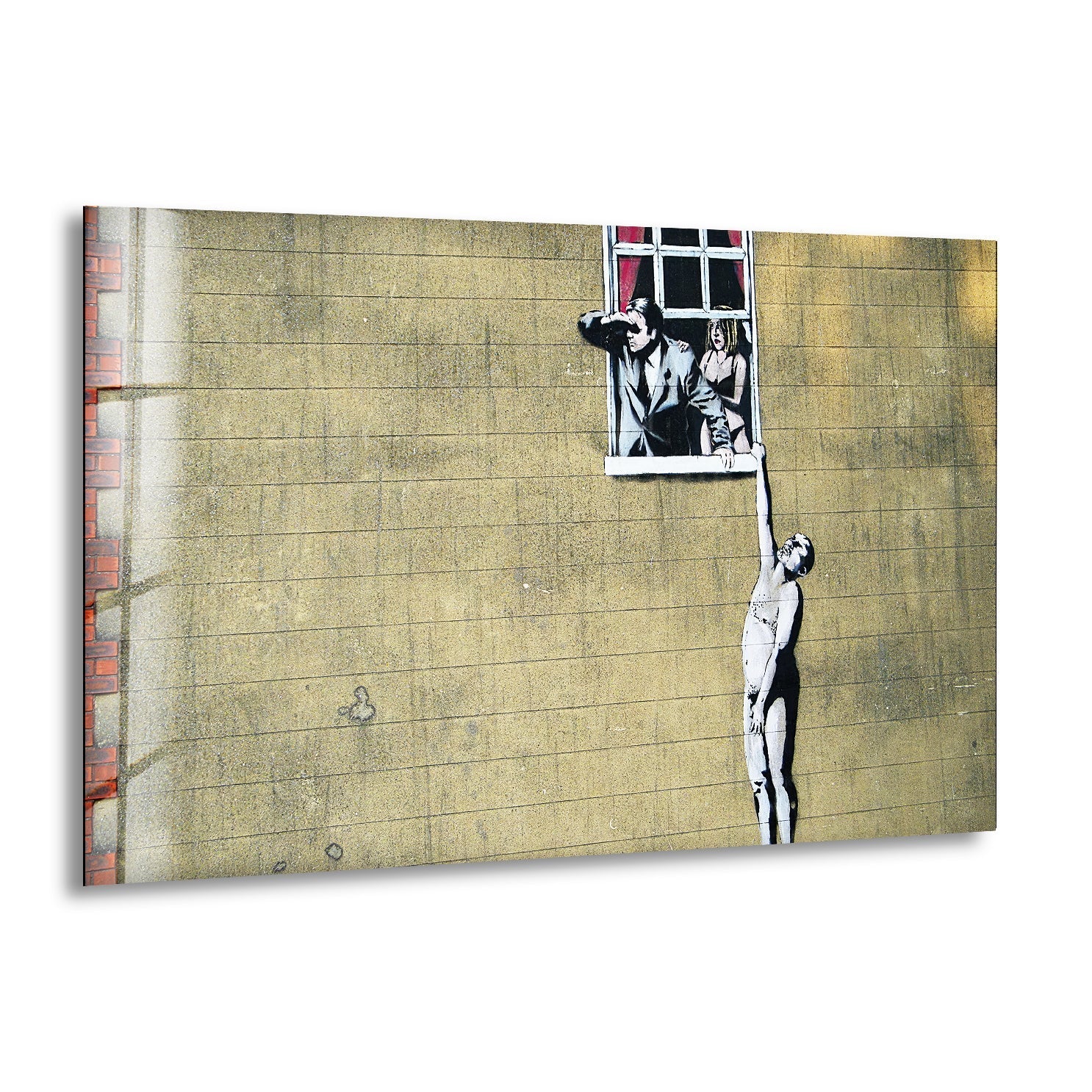 Banksy Well Hung Lover Glass Wall Art - Modern Street Art Home Decor for Living Room, Bedroom & Office - Unique Gift for Art Lovers