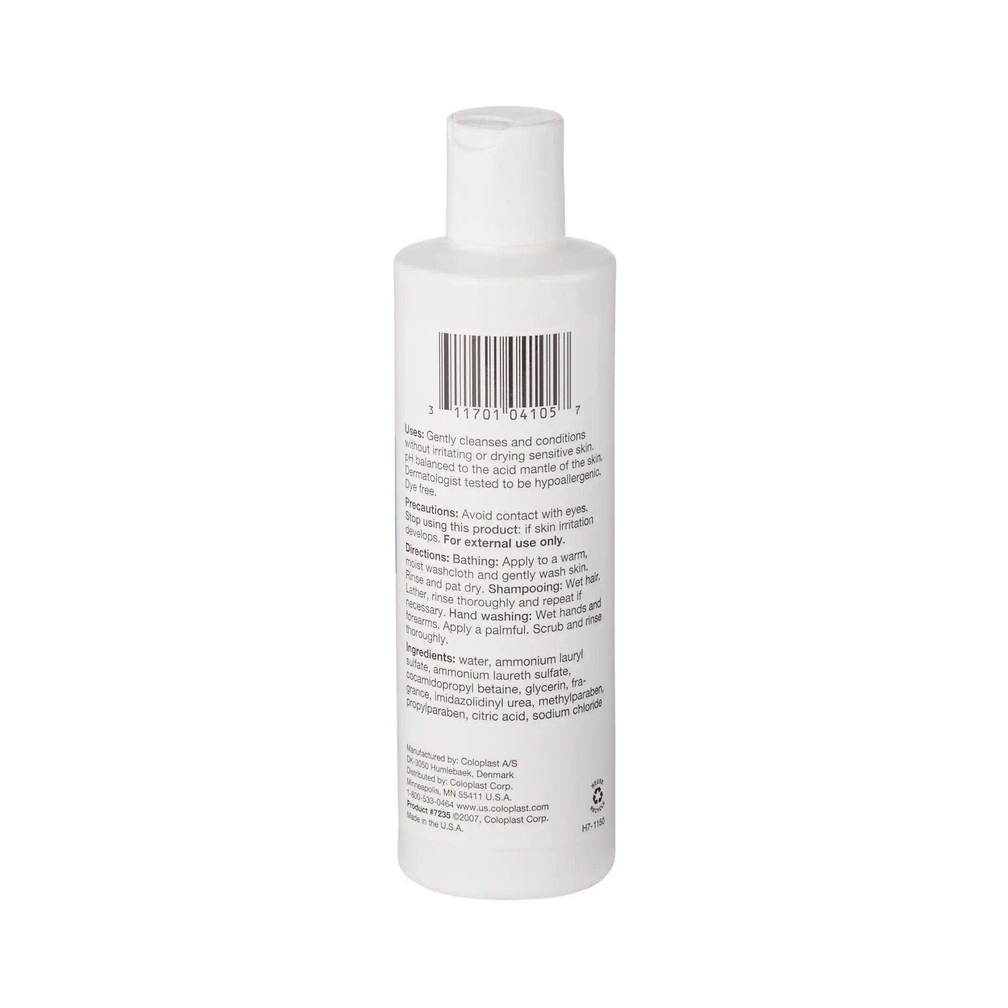 Coloplast Gentle Rain Extra Mild Moisturizing Body Wash & Shampoo - 8 oz | Fragrance-Free & Hypoallergenic for Sensitive Skin | Perfect for Daily Shower & Bath Use