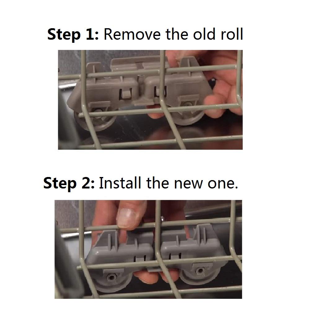 Premium Replacement Dishwasher Wheels (Pack of 4) - Compatible with Kenmore Elite & KitchenAid Dishwashers - Lower Rack Rollers Part# W10195417 - Perfect for Smooth Gliding & Quiet Operation