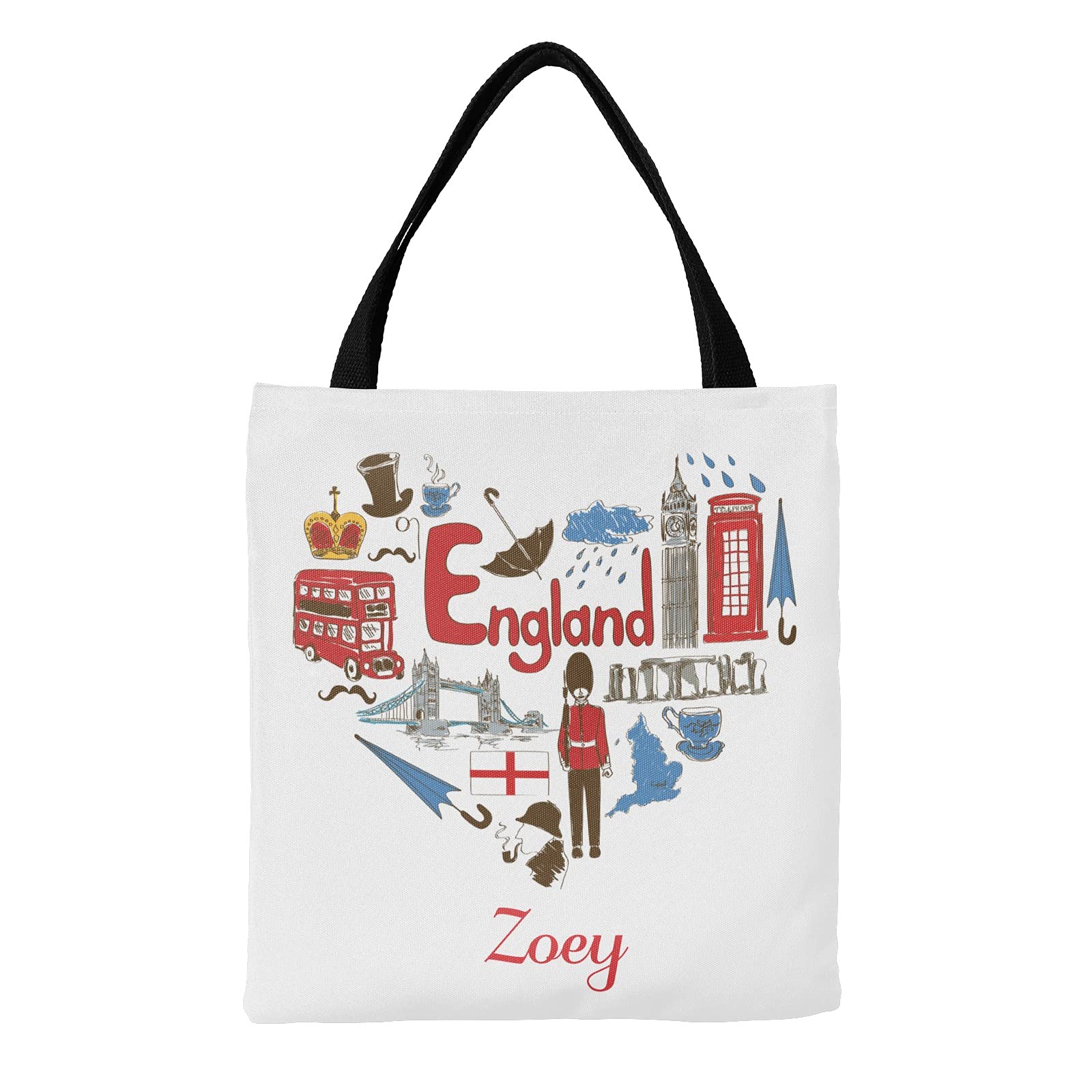 Blue Butterfly Personalized Canvas Tote Bags - Eco-Friendly Reusable Shopping Bags for Women, Travel, School & Work - Cute Handbag Gift for Her - Perfect for Grocery, Beach, Gym & Daily Use