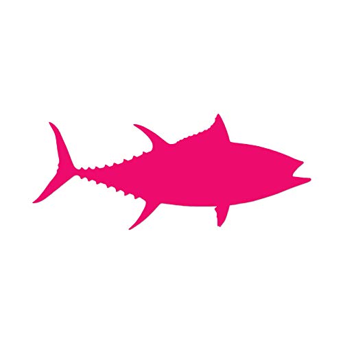 Bigeye Tuna Fish Vinyl Decal Sticker - 12x5 Inches - Waterproof Removable Wall Art - Hot Pink - Perfect for Laptops, Cars, Windows, and DIY Home Decor