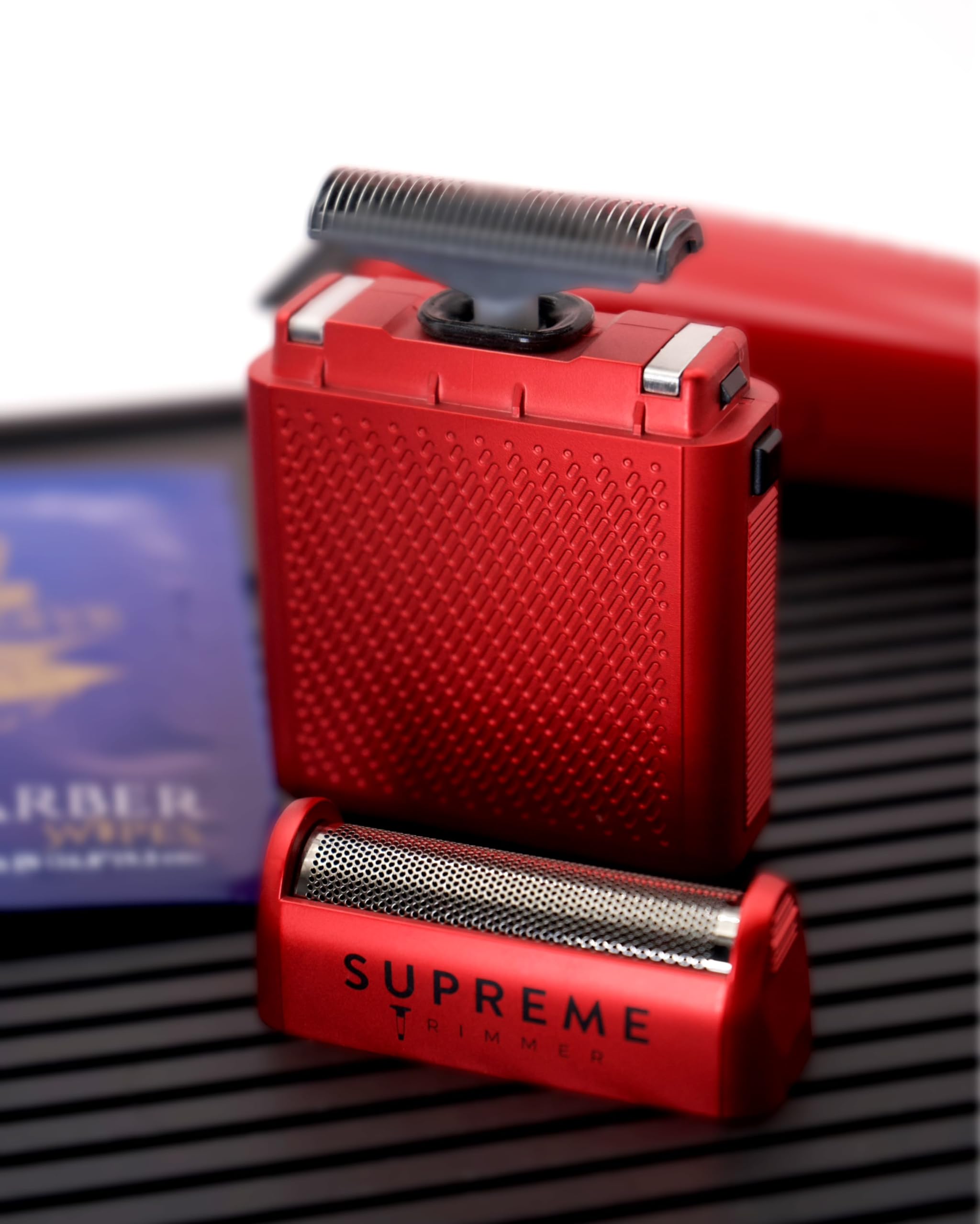 Supreme Trimmer 3-in-1 Professional Barber Kit | Pro Hair Clipper, DLC T-Shaper Trimmer & Solo Foil Shaver | Men's Beard & Hair Grooming Set (Red) | Perfect for Home Use, Barbershops & Travel