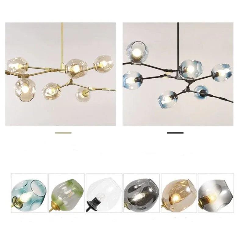 Modern Minimalist Transparent Glass Ball Chandelier - Elegant Ceiling Light Fixture for Living Room, Dining Room, and Bedroom Decor