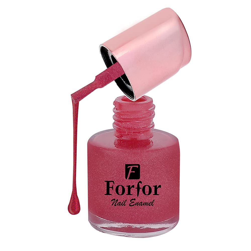 FORFOR® Perfect Stay Glitter Nail Polish - Long Lasting Shine, Chip Resistant, Pink Glitz Sparkle Nail Lacquer for Women | Perfect for Parties, Weddings, and Special Occasions