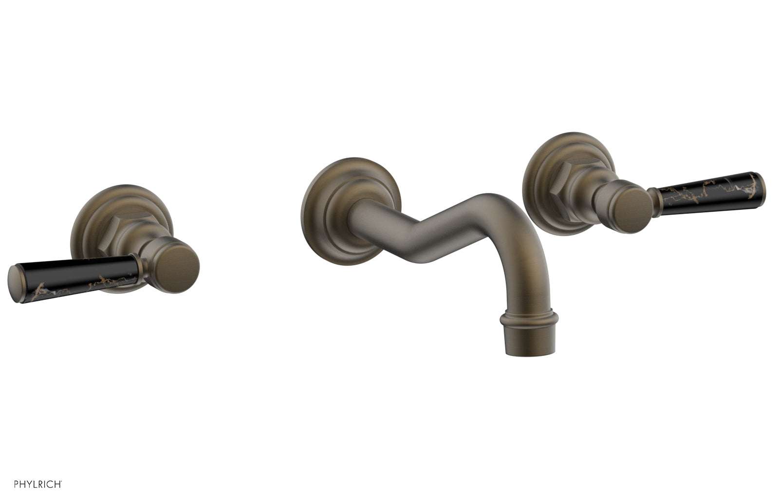 HENRI Wall Mount Tub Faucet Set with Marble Lever Handles - 161 58 - Perfect for Modern Bathroom & Spa Renovations