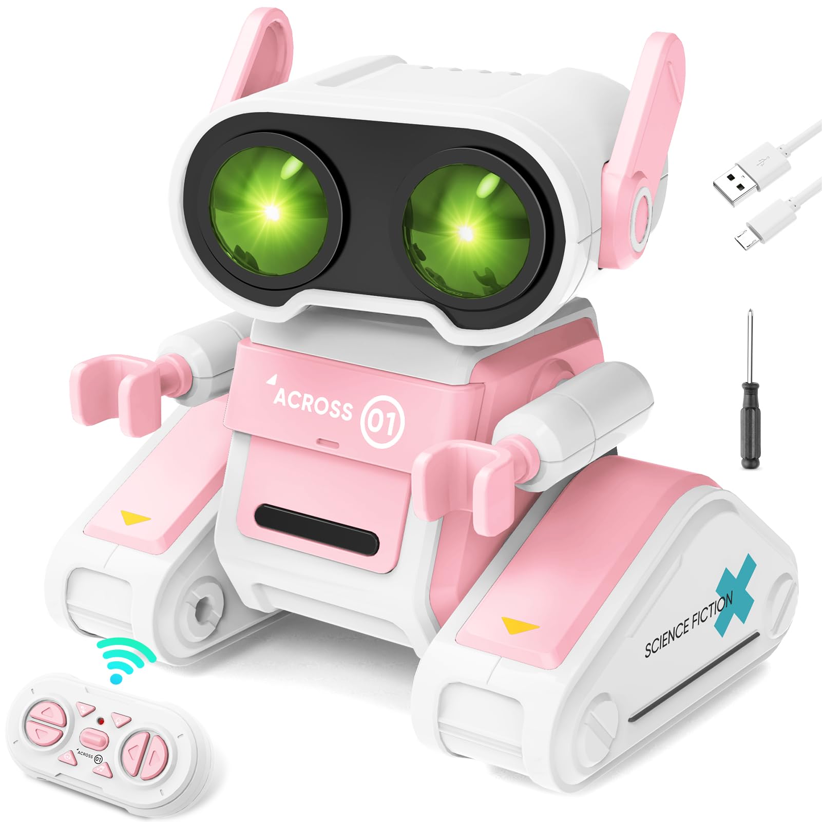 Interactive RC Robot Toy for Kids Ages 3-9 - Remote Control Dancing Robot with LED Eyes, Flexible Head & Arms, Music & Cool Moves - Perfect Birthday Gift for Boys & Girls - Fun STEM Learning Toy for Indoor Play & Party Entertainment
