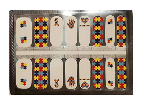 Autism Awareness Nail Polish Wraps - Premium Nail Polish Strips for Women, Easy to Apply Nail Stickers for Autism Support & Awareness - Perfect for Fundraisers, Special Events & Everyday Wear