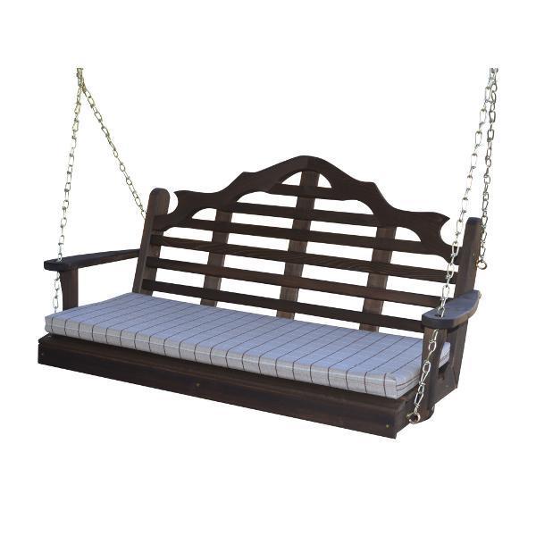 Premium Marlboro Red Cedar Wood Porch Swing - Outdoor Patio Hanging Chair for Garden, Backyard & Relaxation