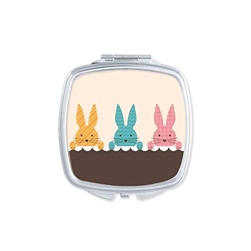 DIYthinker Easter Religious Festival Cute Bunny Culture Mirror - Portable Compact Pocket Makeup Mirror with Double Sided Glass for Travel, Home & Gift Giving