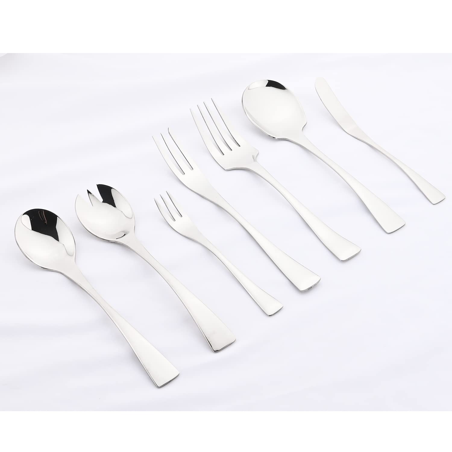 Gugrida 4-Piece SUS 304 Stainless Steel Two-Prong Forks Set - Silver Dessert Forks for Fruit, Cake, Appetizers, Cheese & Charcuterie Boards - Perfect for Parties, Weddings & Elegant Dining