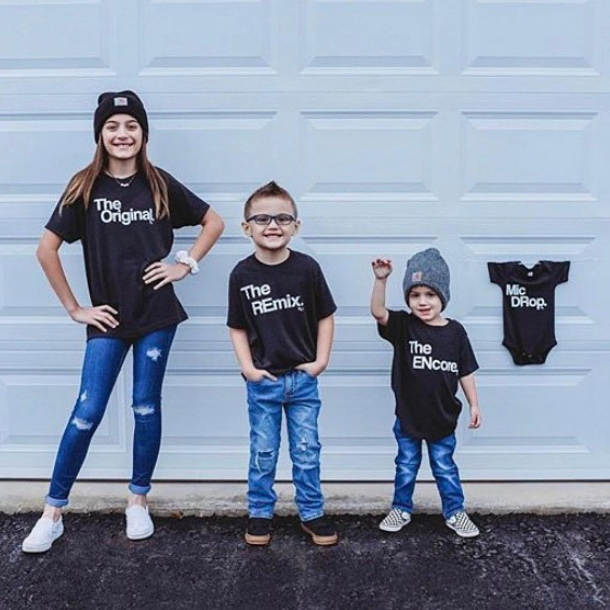 Pregnancy Announcement Sibling Shirts - Big Brother Big Sister Reveal Set of 5 for Baby & Toddler | Gender Reveal, Baby Shower & Family Photo Outfits