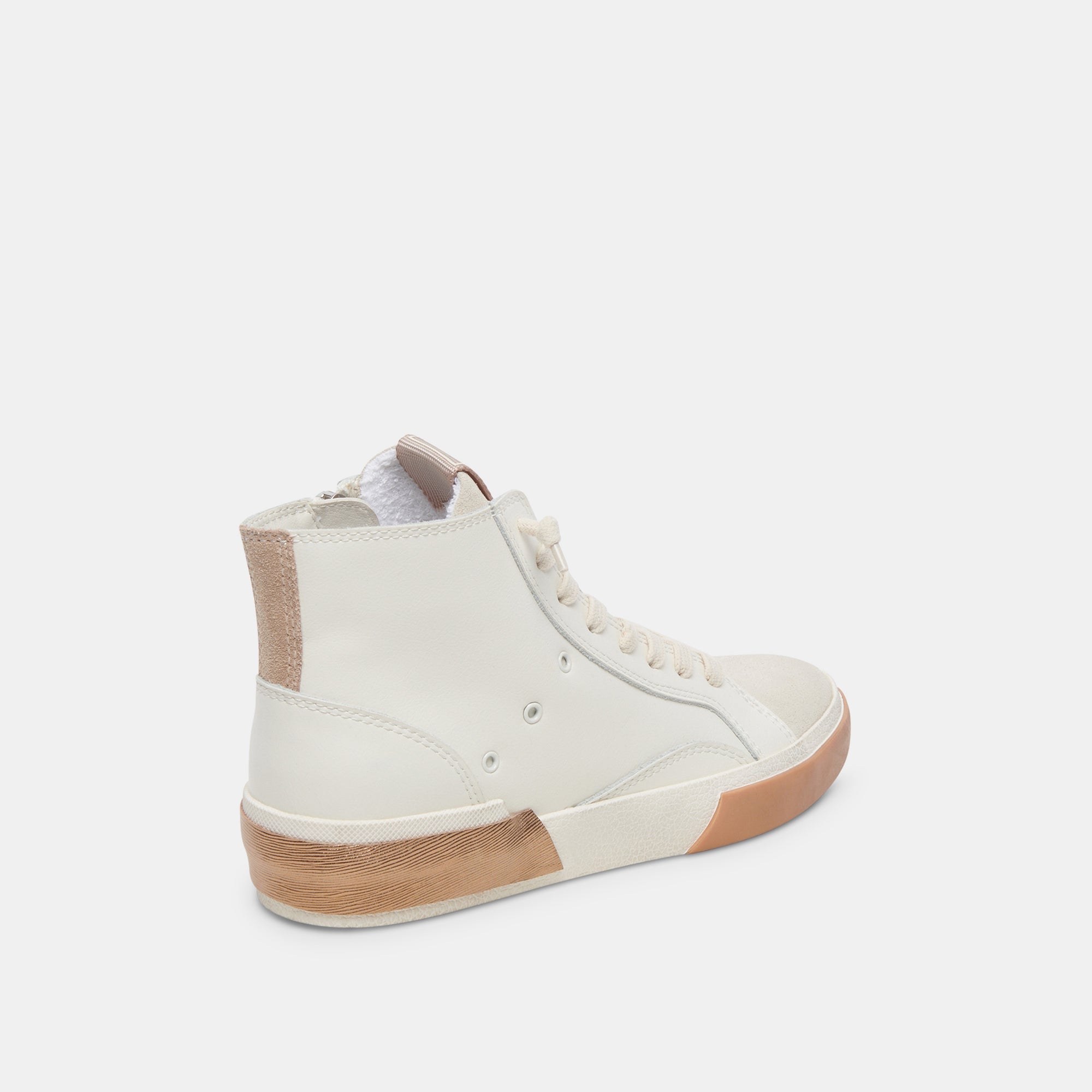 ZOHARA White & Tan Leather Sneakers for Women - Comfortable Casual Walking Shoes | Perfect for Work, Travel & Everyday Wear