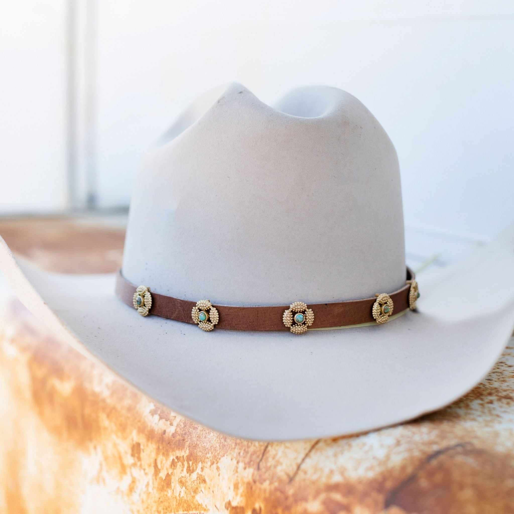 Azure Skies Turquoise Hat Band - Western Style Accessory for Cowboy Hats, Outdoor Adventures & Country Music Festivals