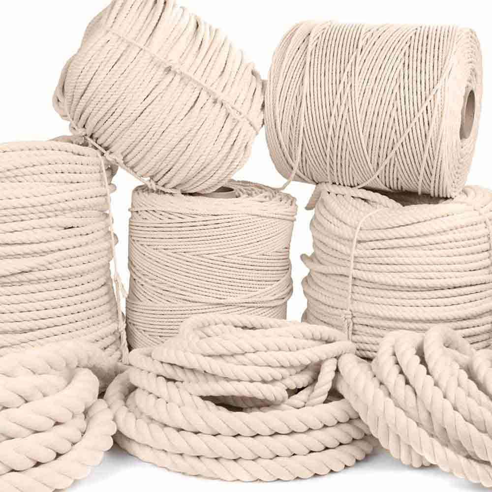 Premium Natural Cotton Rope – 1/2 Inch Twisted White Cotton Cord (7.62 Meters) for DIY Crafts, Macrame, Home Decor & Gardening Projects