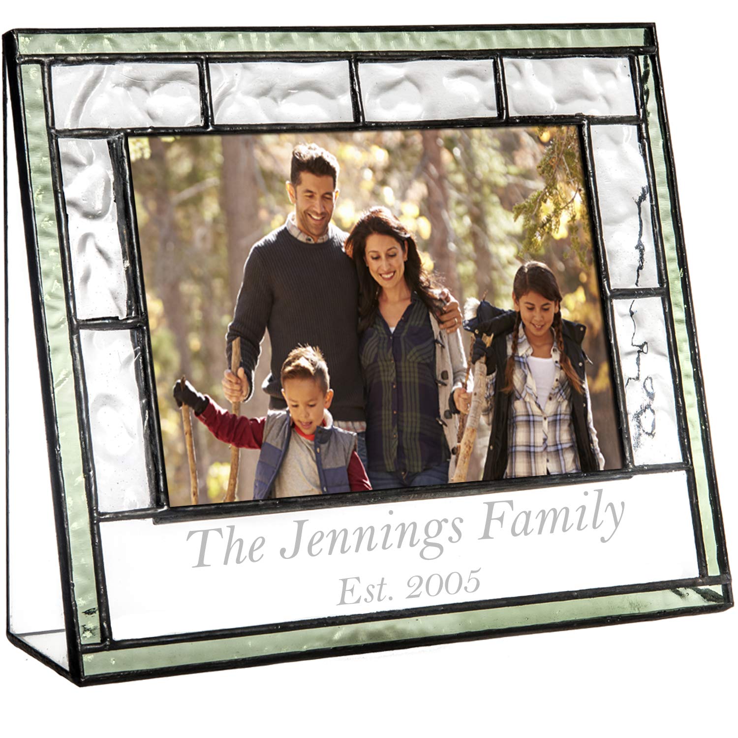 Personalized Green Glass Photo Frame - 4x6 Desk Décor for Home & Office Gifts