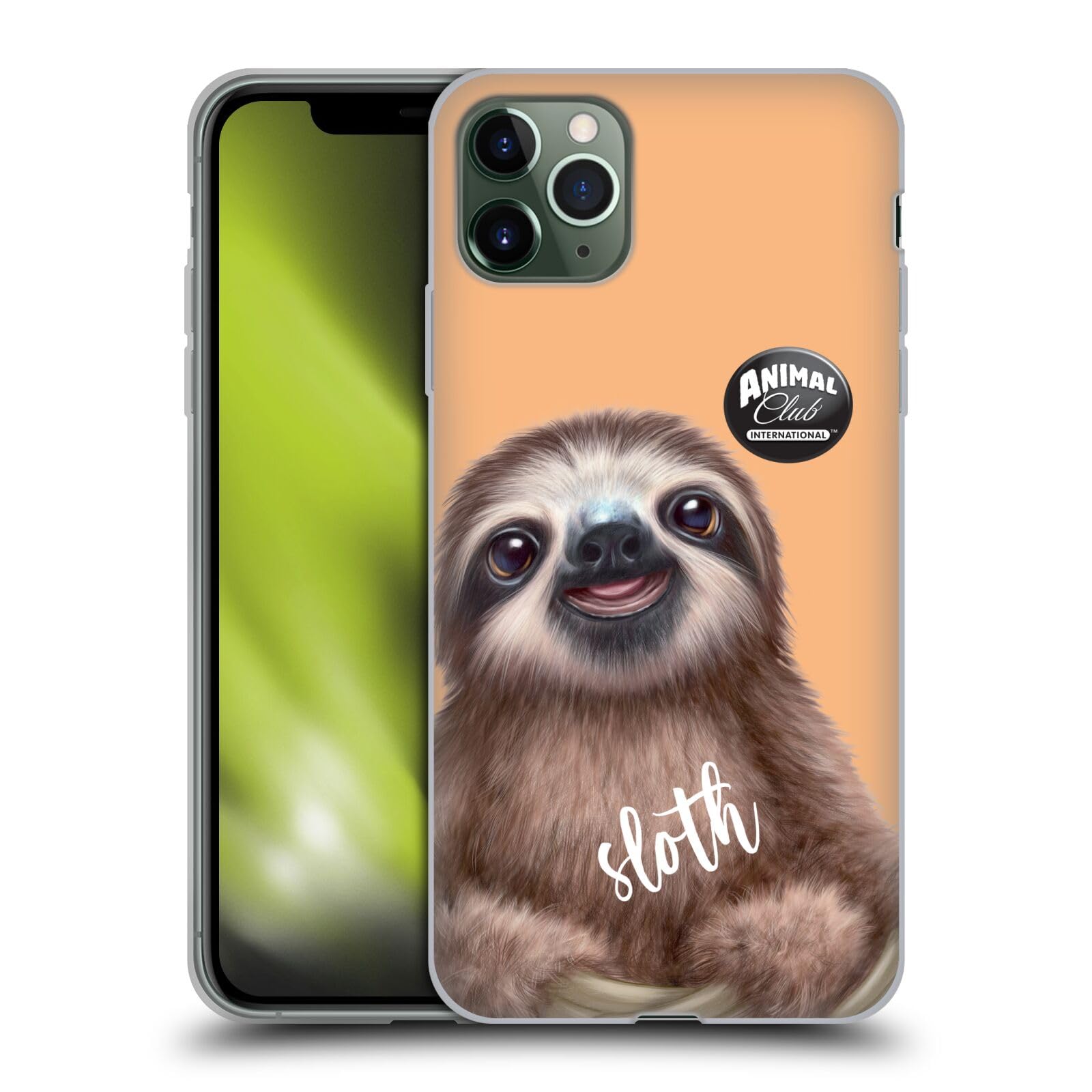 Officially Licensed Sloth Soft Gel Phone Case for Apple iPhone 11 Pro Max - Cute Animal Design, Shockproof & Scratch Resistant Protection - Perfect for Daily Use, Outdoor Activities and Gift Giving