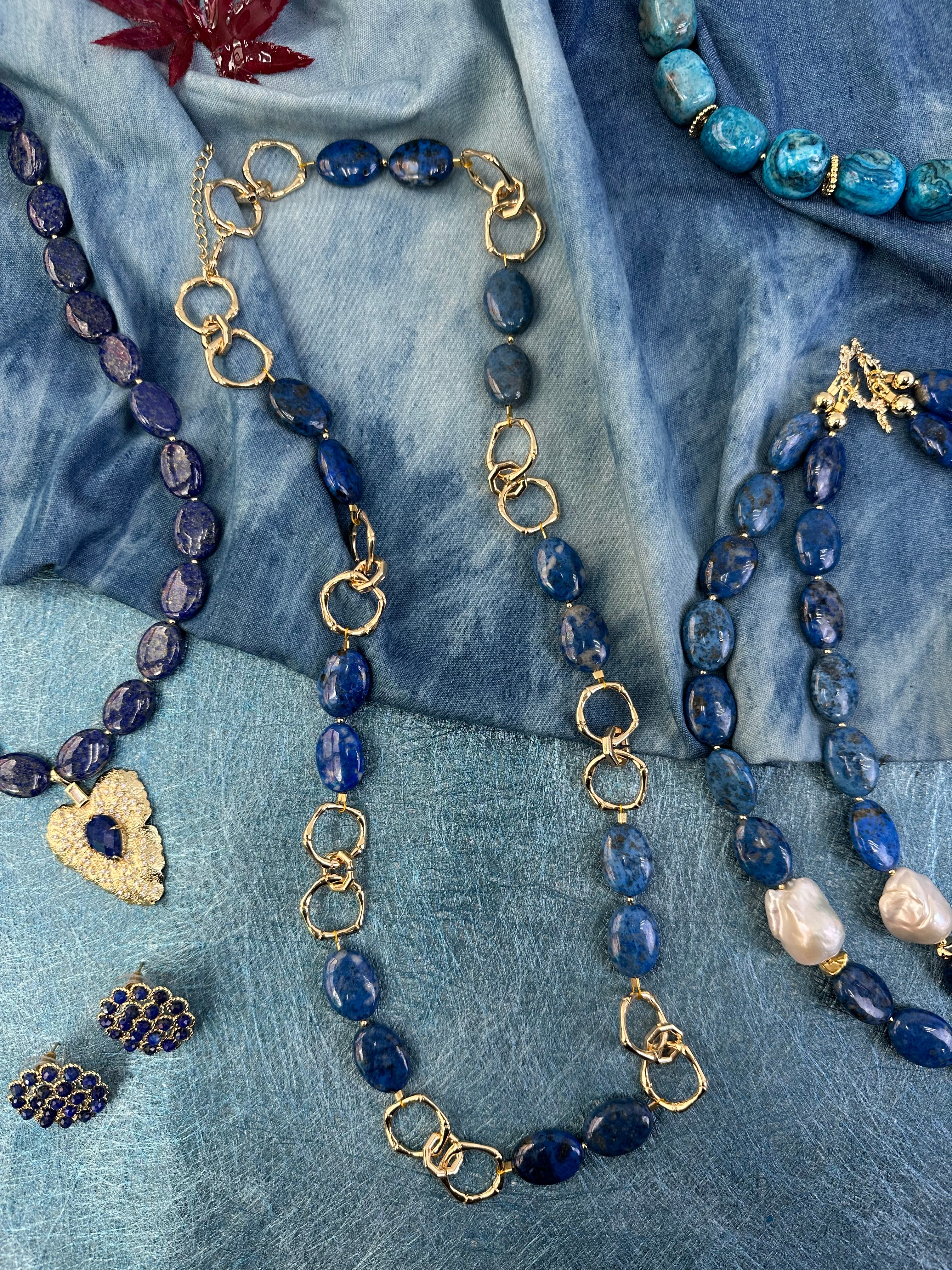 Trendy Blue Agate Beaded Chain Necklace for Women - Elegant Gemstone Jewelry Gift for Birthday, Anniversary & Everyday Wear