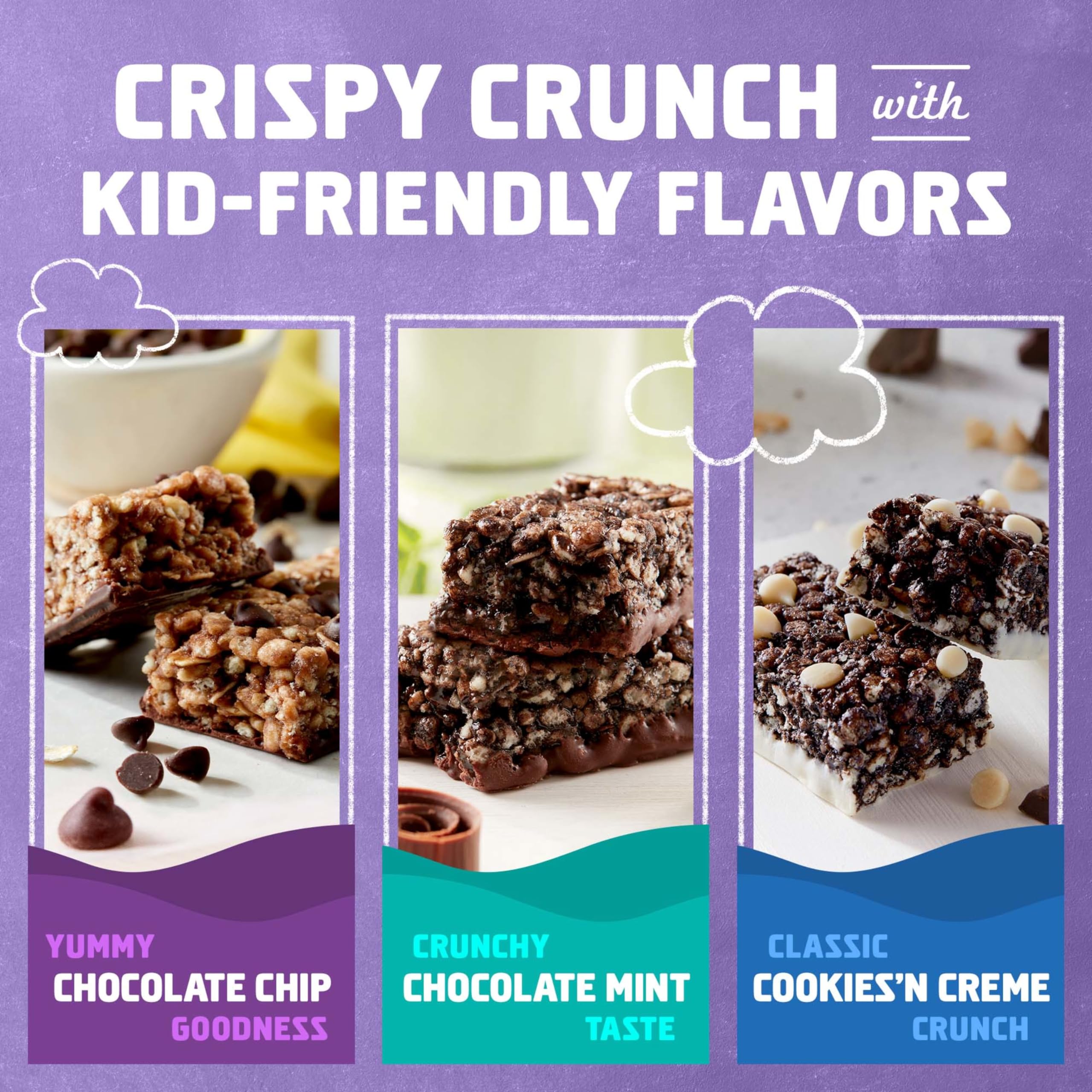 Zbar Protein Bars Variety Pack - Chocolate Chip, Chocolate Mint & Cookies 'n Creme - 30 Count (6 Boxes) | Organic Oats, Non-GMO, Gluten Free, 5g Protein | Crispy Healthy Snacks for Kids Lunch, Gym Workout & On-the-Go Energy