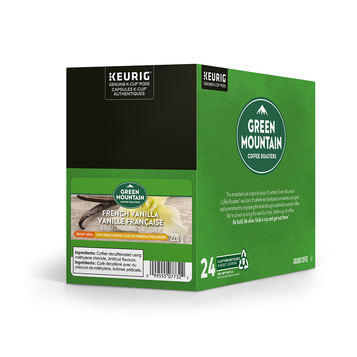 Green Mountain Coffee French Vanilla Decaf K-Cup® Pods 24 Pack - Smooth & Creamy Flavor for Keurig Brewers - Perfect for Office, Home & Morning Coffee Breaks