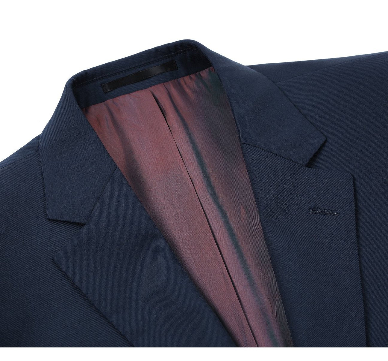 Alessandro Vitello by Renoir Navy Blue 2-Piece Slim Fit Notch Lapel Wool Suit for Men | Premium Business Attire & Formal Wedding Wear