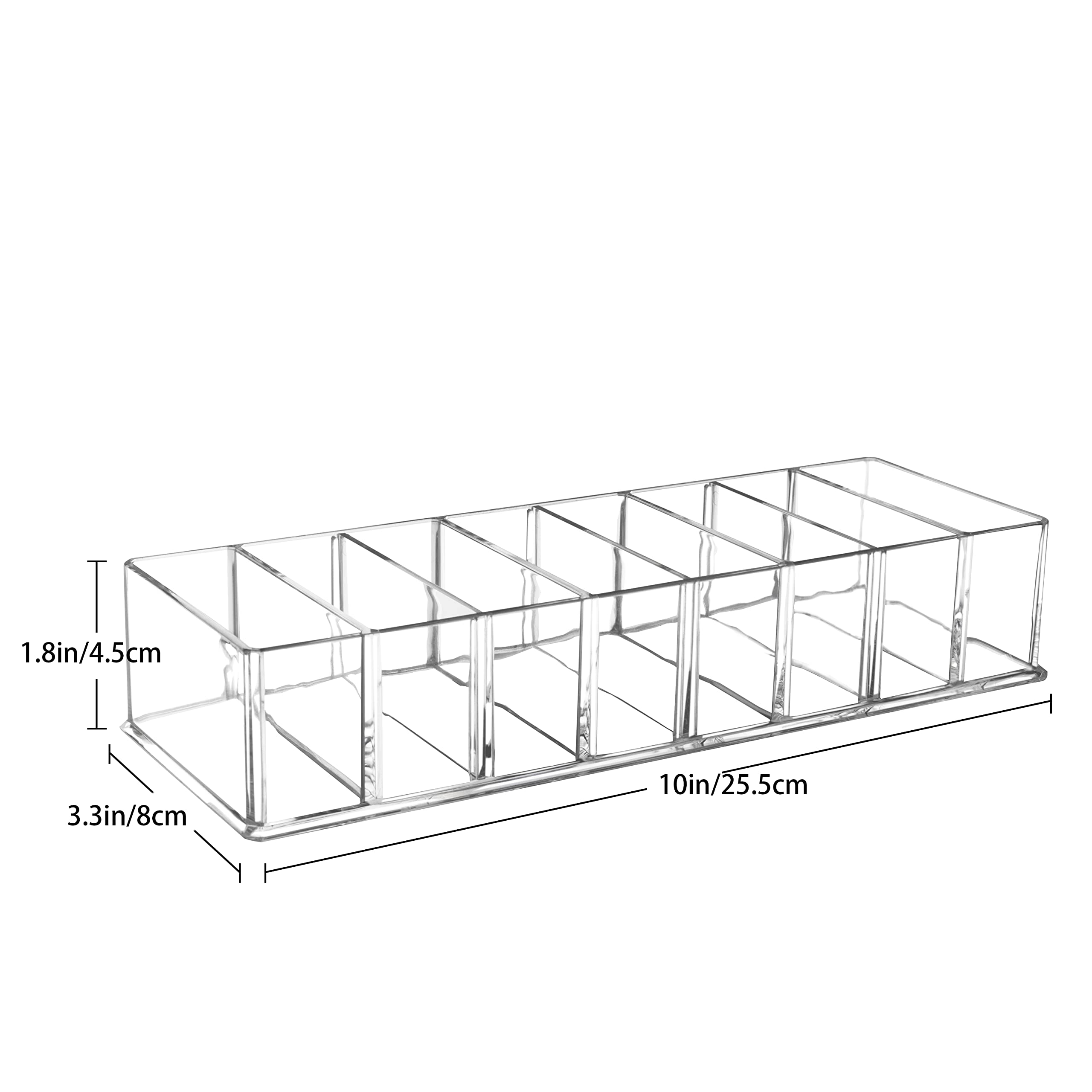 8-Compartment Acrylic Makeup Organizer with Detachable Drawers - Clear Cosmetic Storage Box for Jewelry, Cosmetics & Accessories - Perfect for Vanity, Bathroom, Dresser & Kitchen Organization
