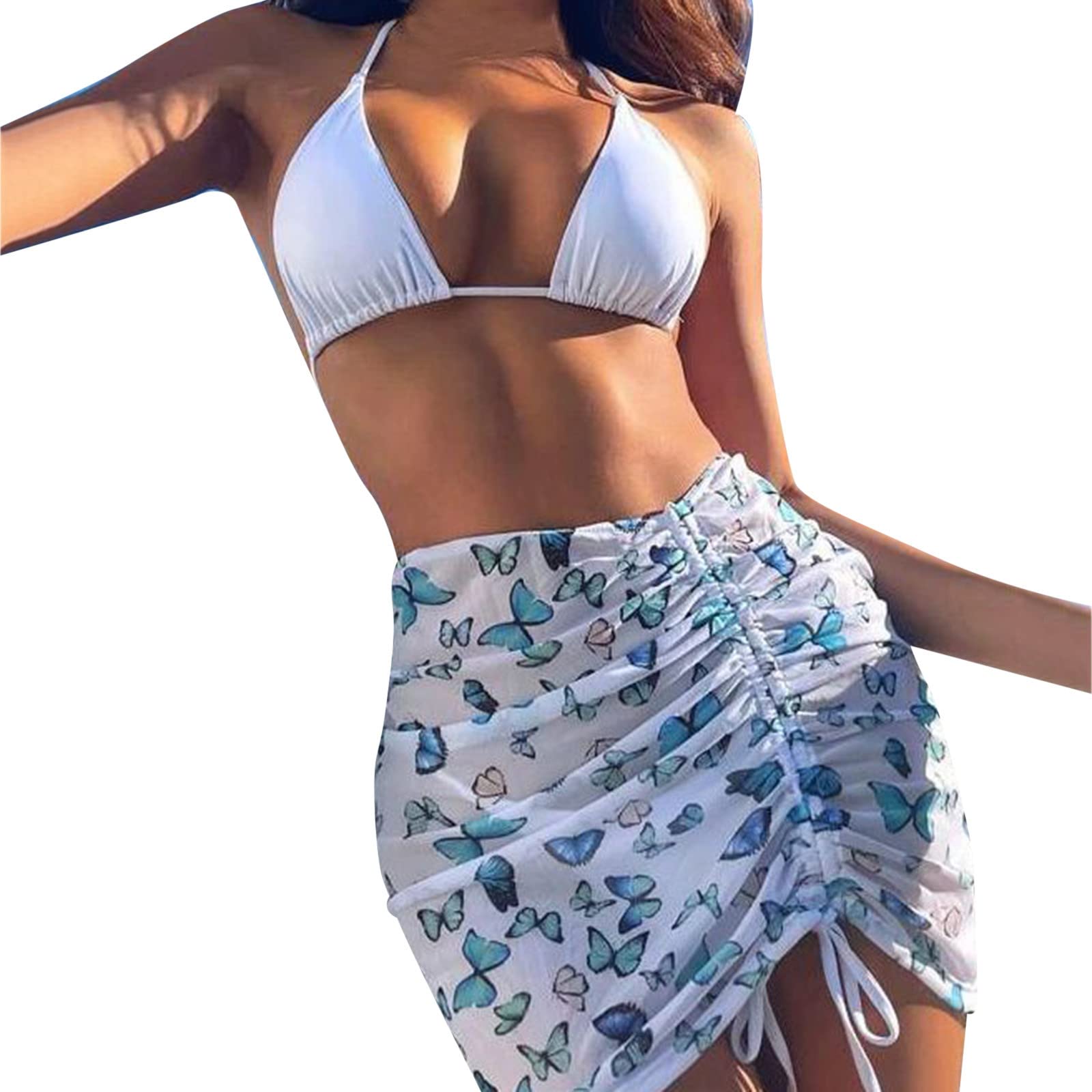 High Waist Floral Print Women's Bikini Set - 3 Pack Crisscross Back Swimwear for Curvy Ladies | Beach Vacation, Pool Party, Summer Travel