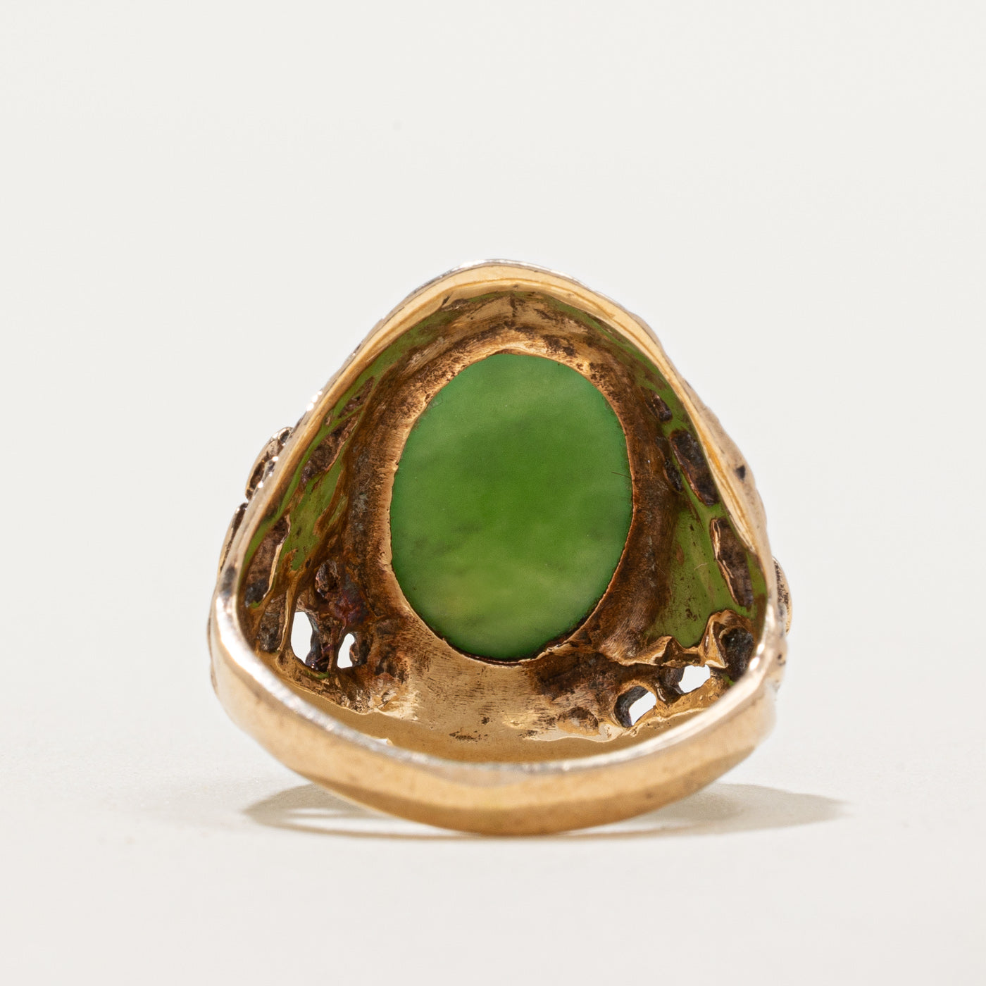 Exquisite 5.40ct Nephrite Jade Floral Cocktail Ring - Size 5.5 | Handcrafted Green Jade Statement Jewelry | Perfect for Evening Parties, Weddings & Special Occasions