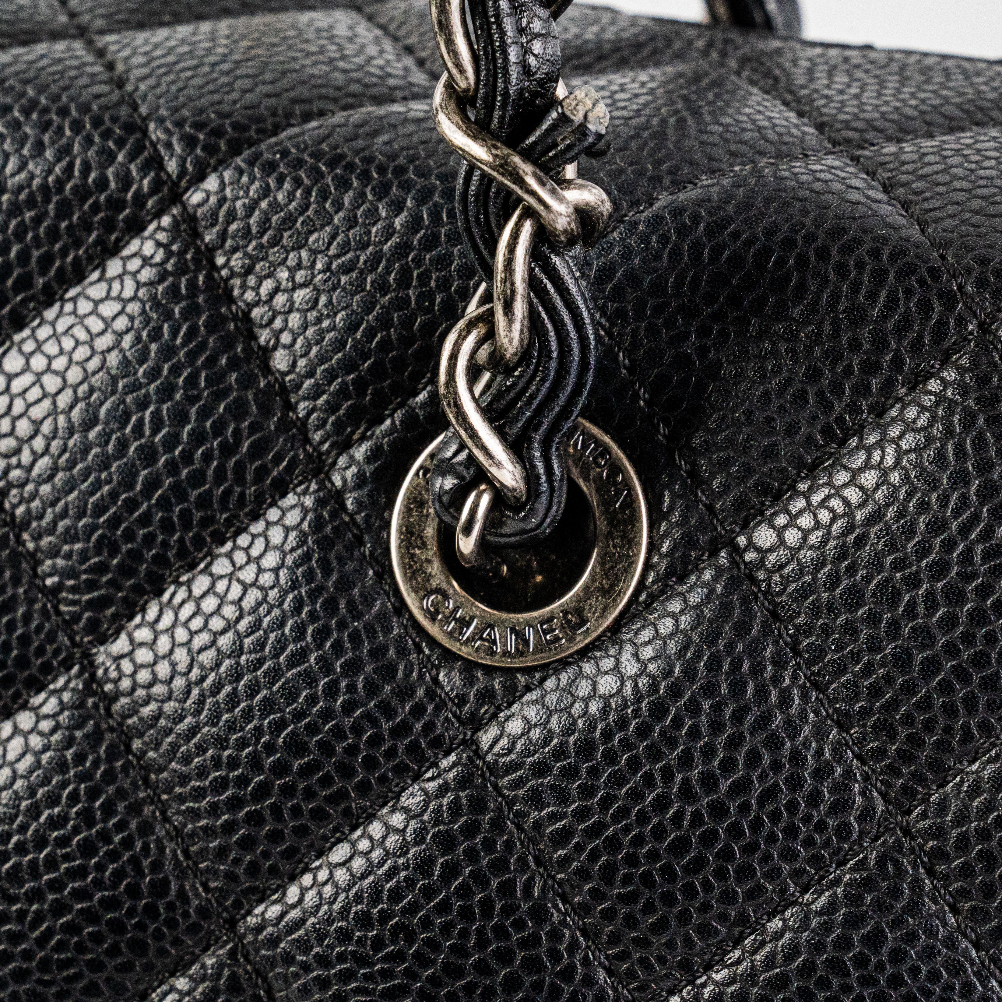 Chanel Caviar Leather Shoulder Tote Bag - Classic Black Handbag for Women | Perfect for Work, Travel & Everyday Luxury
