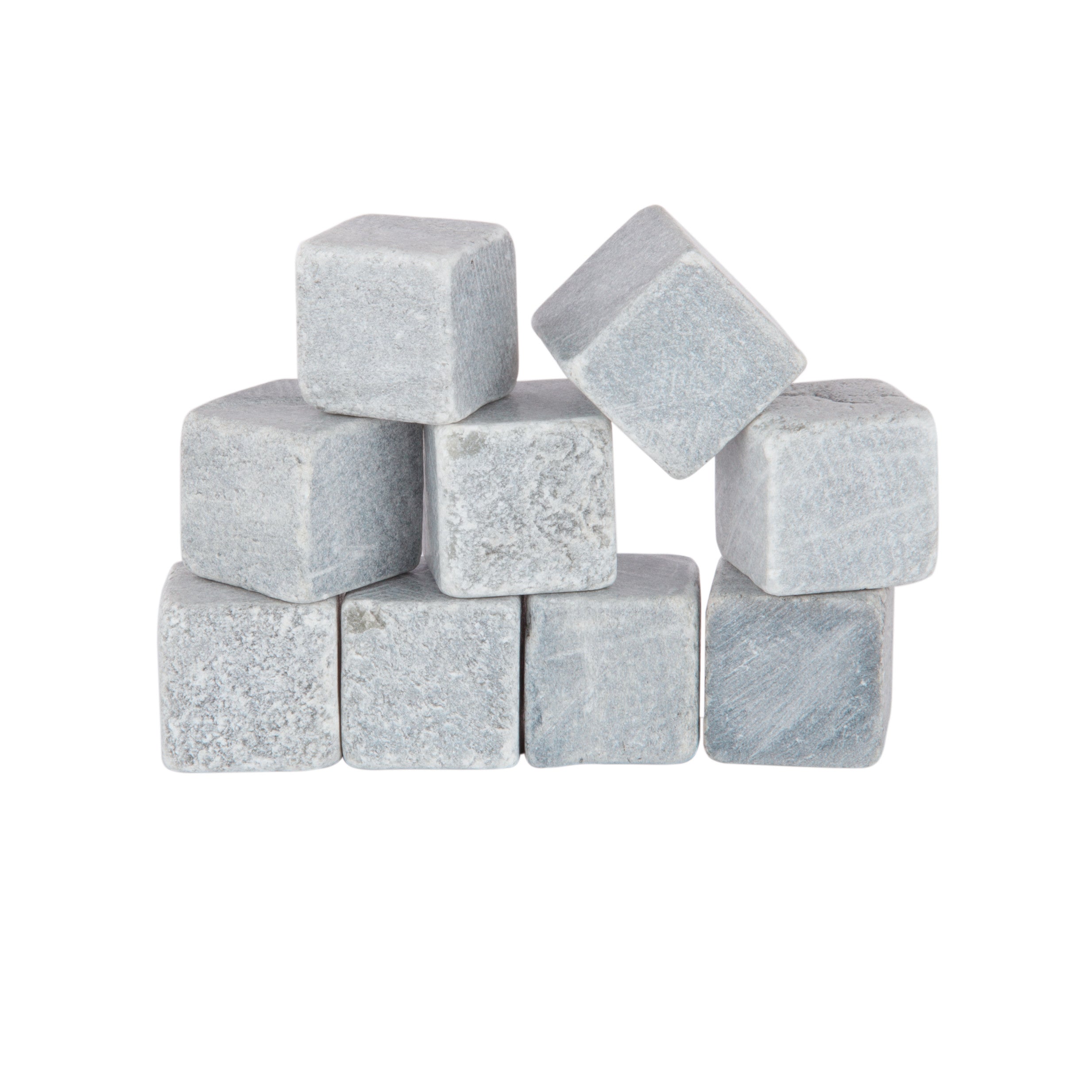 Premium Natural Soapstone Cube Set of 9 - Glacier Rocks for Whiskey Stones, Chilling Drinks & Home Decor - Perfect for Cocktails, Wine Cooling & Decorative Displays