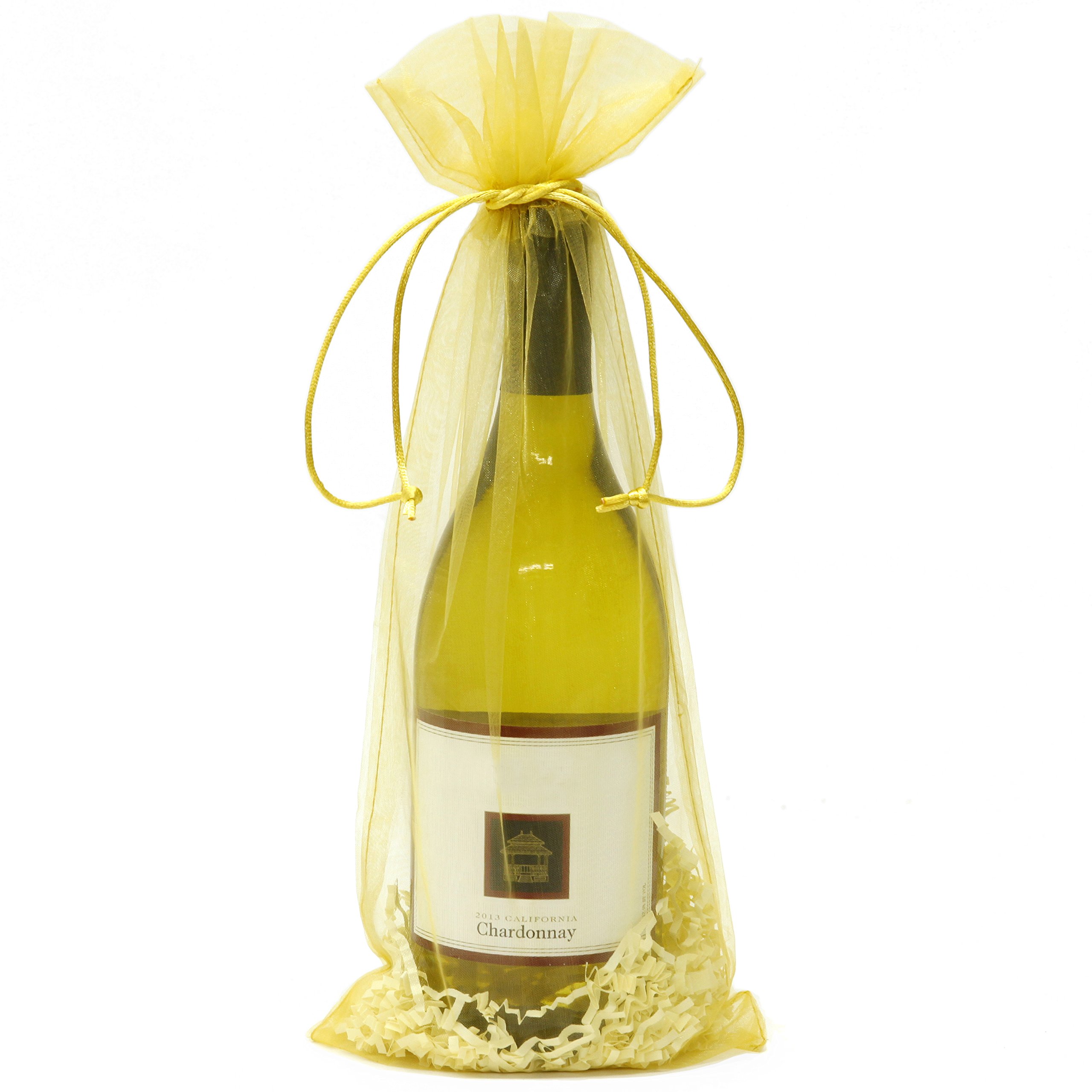 20 Elegant Organza Wine Gift Bags 15