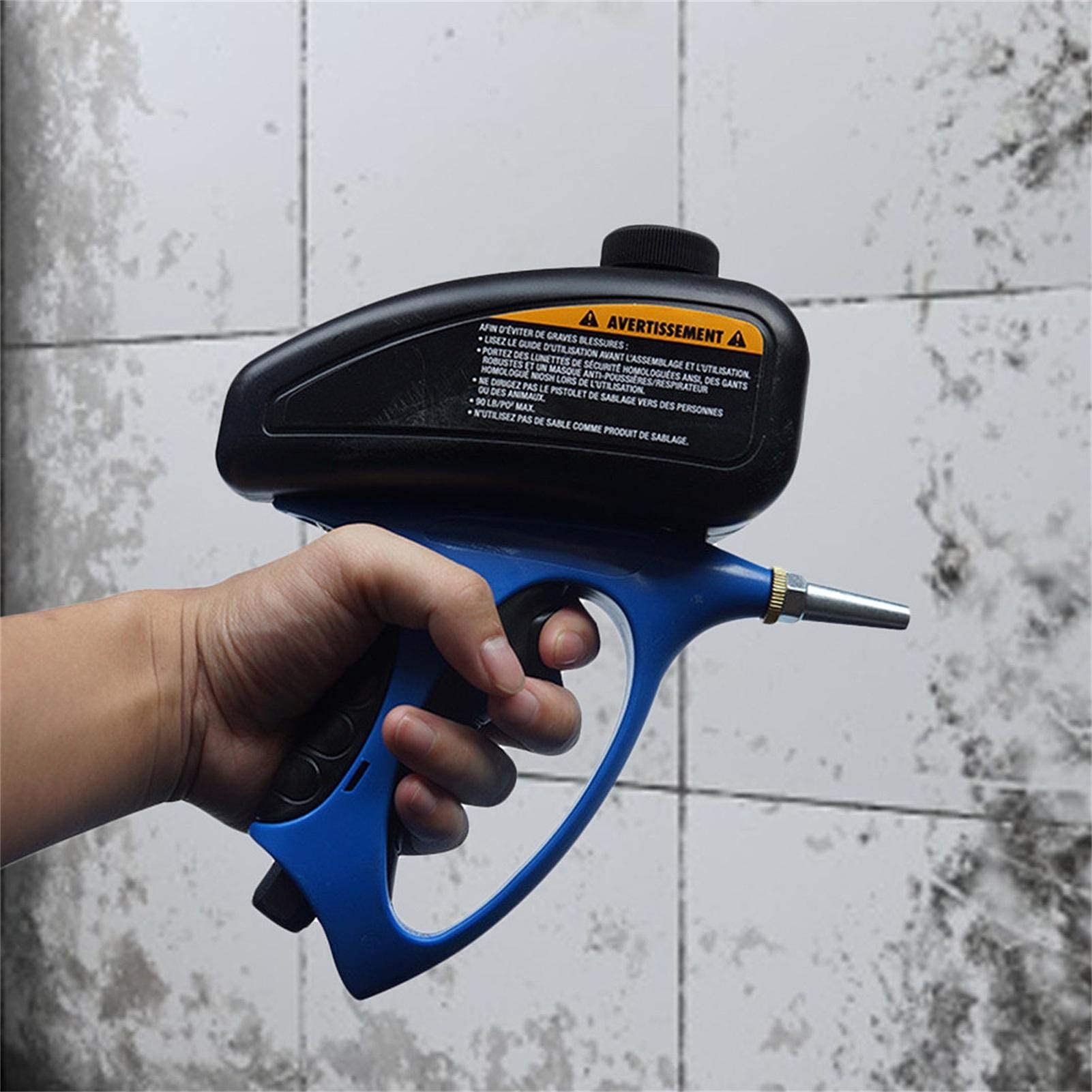 Portable Air Compressor Mini Hand Sandblaster Kit - Rust Removal & Surface Preparation Tool for Metal, Glass, Tombstone Cleaning | Compact Sandblasting Machine with Adjustable Nozzle | Ideal for DIY Projects, Auto Repair & Home Renovation