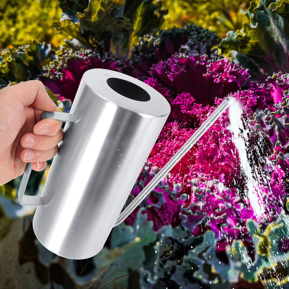 Liyeeo Stainless Steel Garden Watering Can - Durable Outdoor Flower Watering Pot for Plants, Lawns & Garden Care | Perfect for Home Gardening, Balcony Plants & Backyard Landscaping