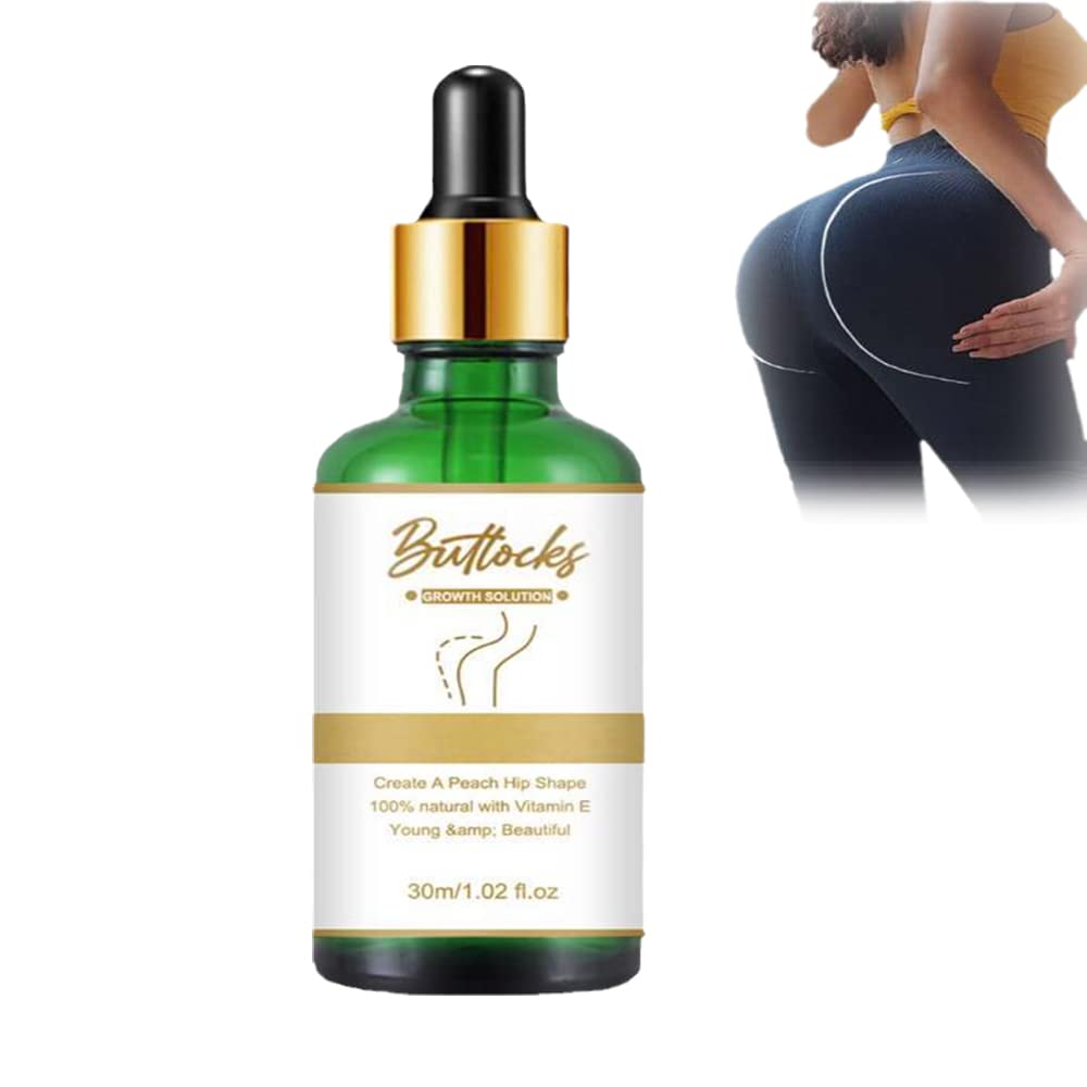 BootyPeachy Hip Lifting Oil for Women - Butt Firming & Enhancement Massage Essential Oil - Natural Booty Lift Solution - Perfect for Home Spa, Workout Recovery & Body Contouring (1 Bottle)
