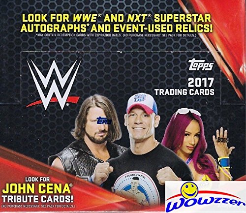 2017 Topps WWE Wrestling 24-Pack Retail Box - 168 Cards with Jon Cena Tribute, Inserts, Parallels, Autographs & Relics | Collectible Trading Cards for WWE Fans & Card Collectors | Perfect for Gifts, Display & Trading Events