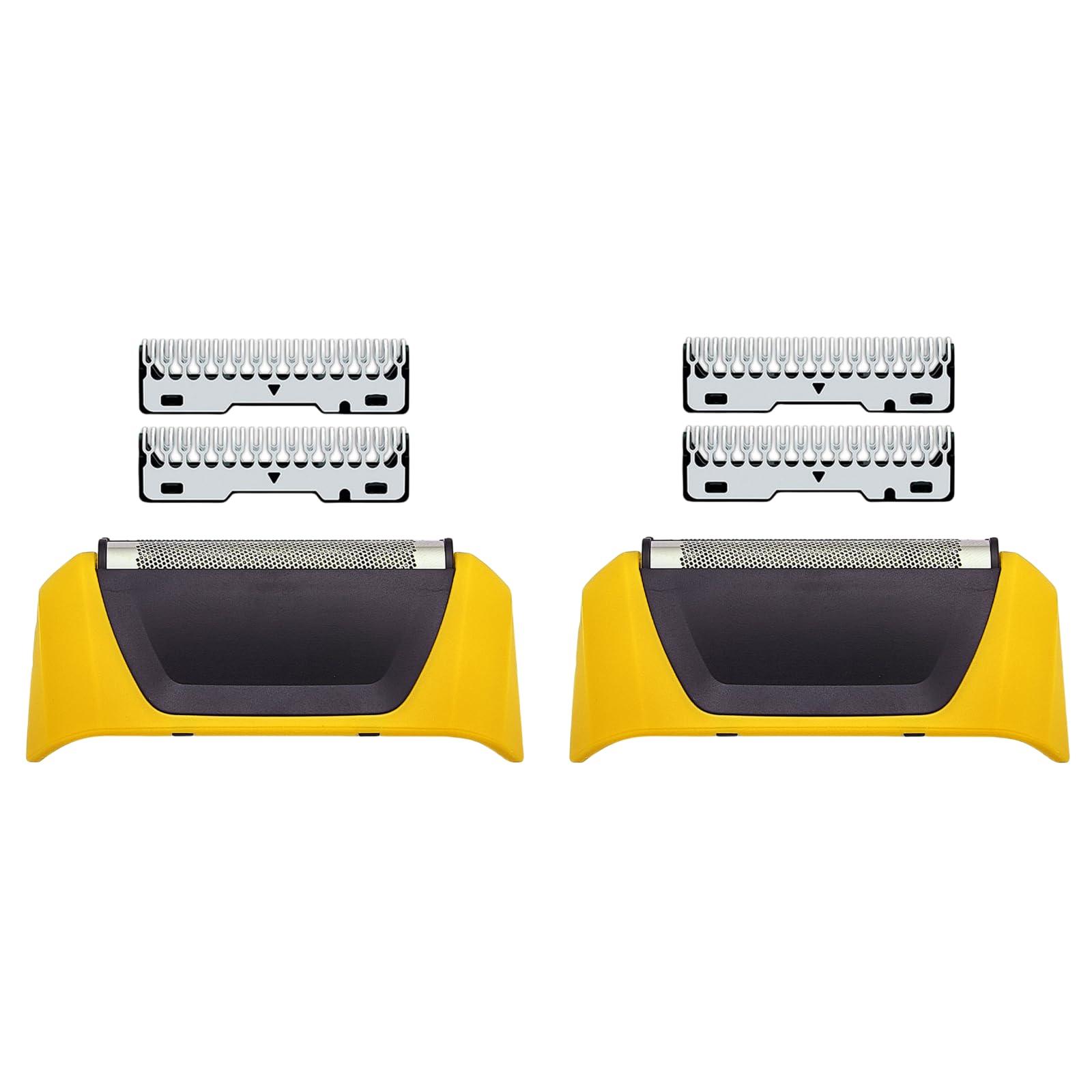 2Pcs Shaver Replacement Foils & Cutters with Head - Compatible with Wahl 7061 Series - Yellow - Perfect for Home, Travel & Professional Grooming