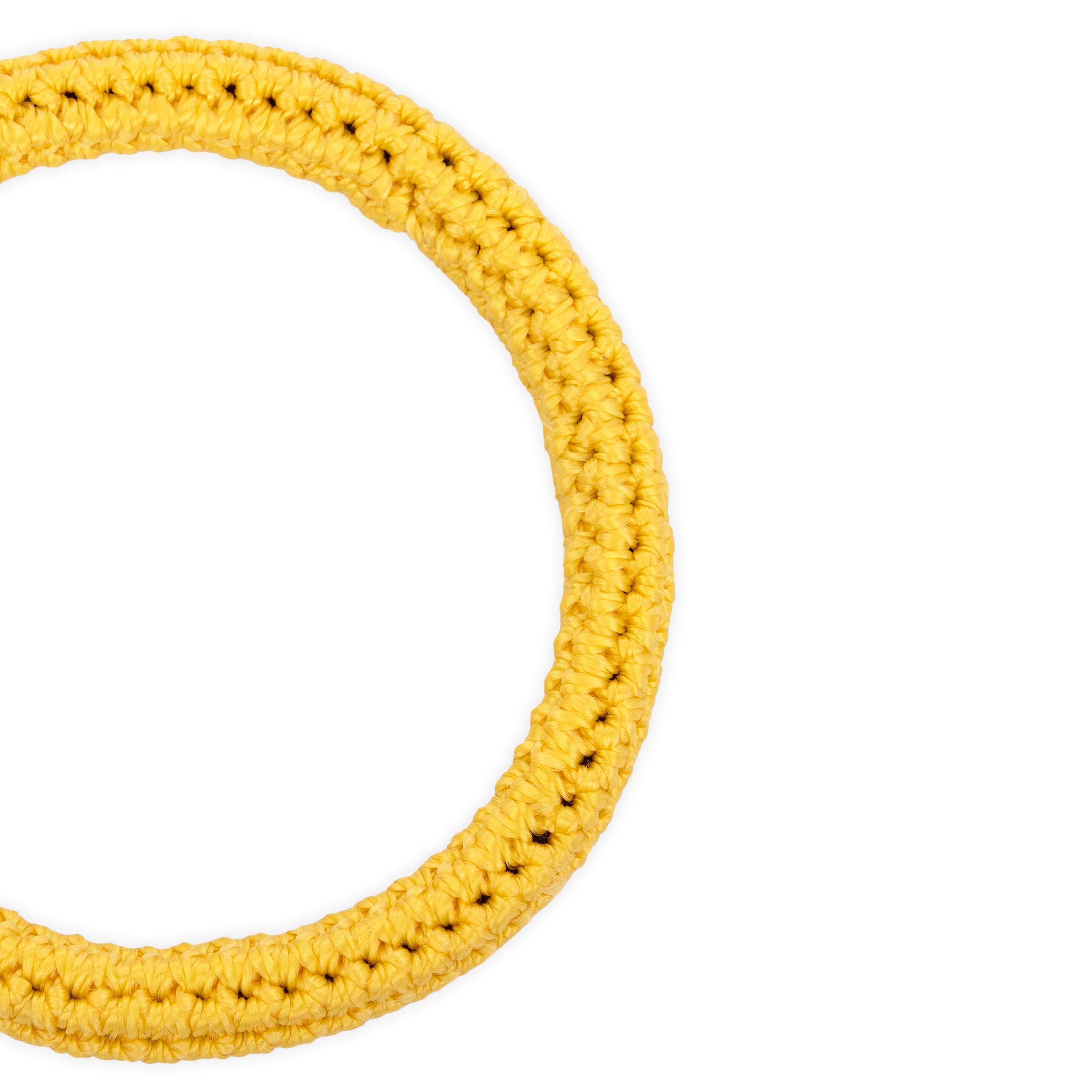 Handmade Crochet Finch Bangle Bracelet - Lemon Drop Yellow Boho Chic Jewelry for Women - Perfect for Summer Festivals, Beach Outings & Casual Wear