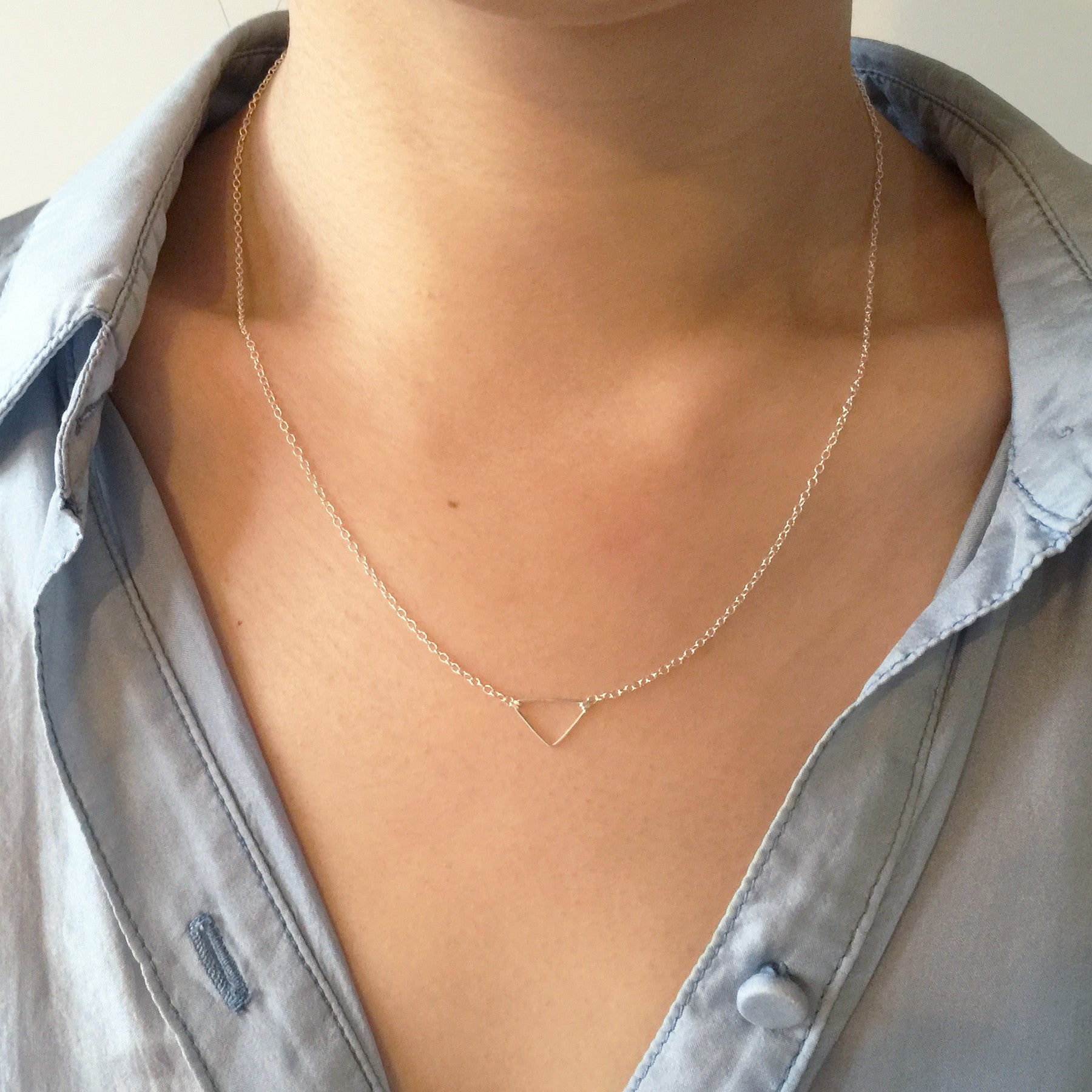 Sterling Silver Geometric Square Pendant Necklace - Elegant Minimalist Jewelry for Women, Perfect for Everyday Wear & Special Occasions