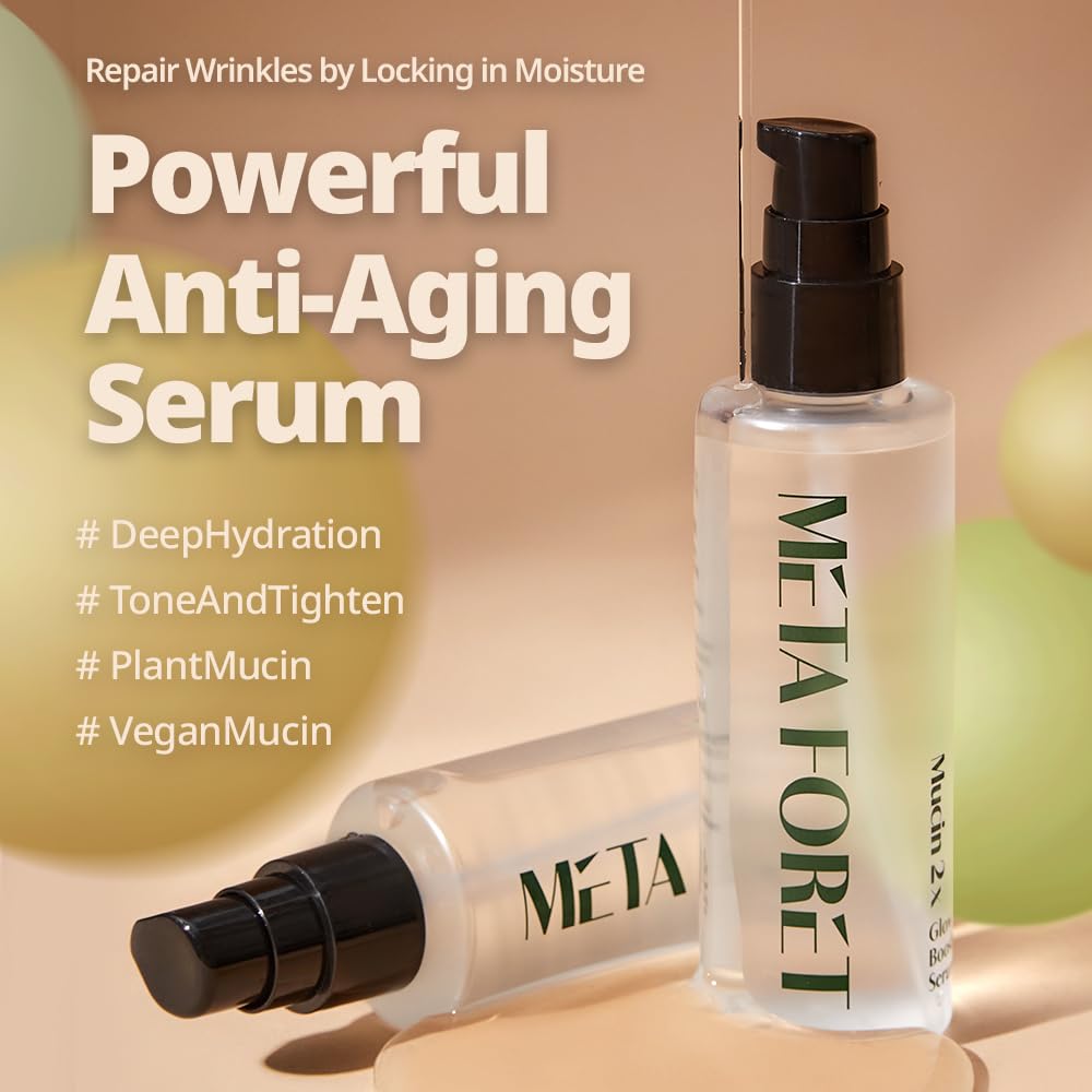 METAFORET Vegan Mucin 2x Boost Serum 3.38oz (100ml) - Day & Night Face Moisturizer for Dry, Sensitive & Acne-Prone Skin | Hydrating, Nourishing & Anti-Aging Formula | Perfect for Daily Skincare Routine & Post-Treatment Care