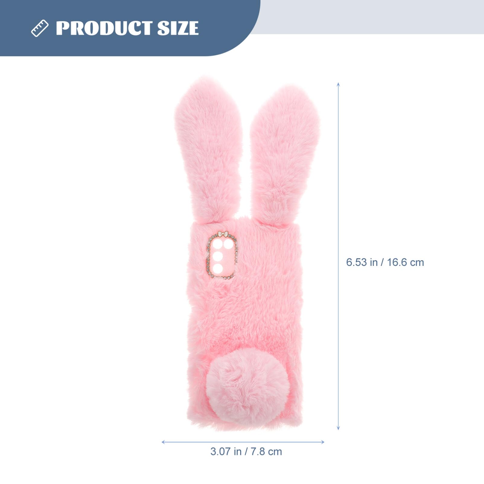 Fluffy Rabbit Plush Phone Case - Cute Cartoon Soft Phone Cover for Samsung Galaxy A03s - Pink Protective Shell for Girls & Teens - Perfect for School, Work & Everyday Use
