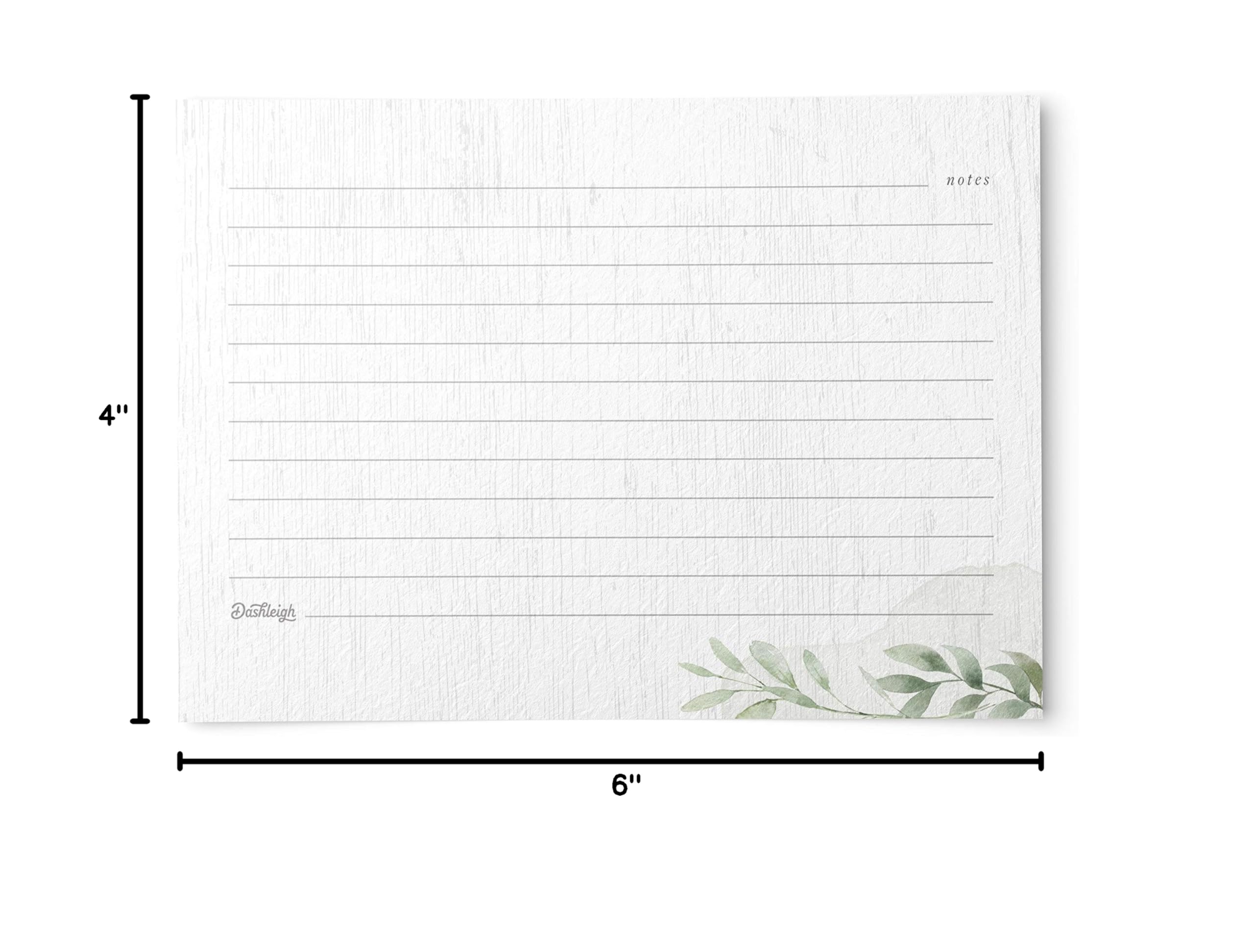 Dashleigh Farmhouse Greenery Recipe Cards Set - 48 Gold Foil 4x6 inch Sage Green & White Recipe Cards for Kitchen Organization | Perfect for Recipe Binders, Meal Planning & Rustic Home Decor