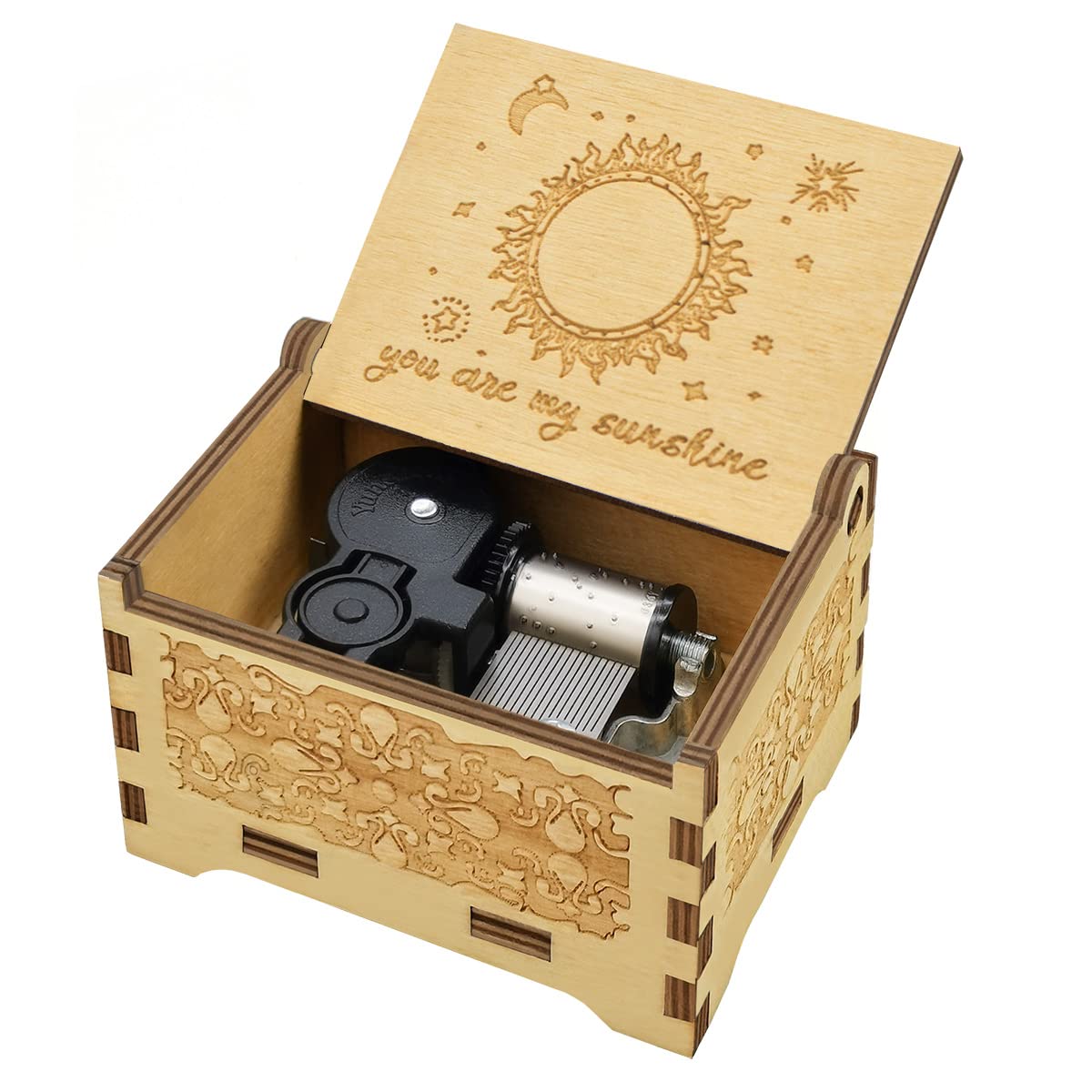 You Are My Sunshine Personalized Wooden Music Box - Vintage Engraved Gift for Daughter, Son, Dad & Mom | Perfect for Birthdays, Anniversaries & Special Occasions