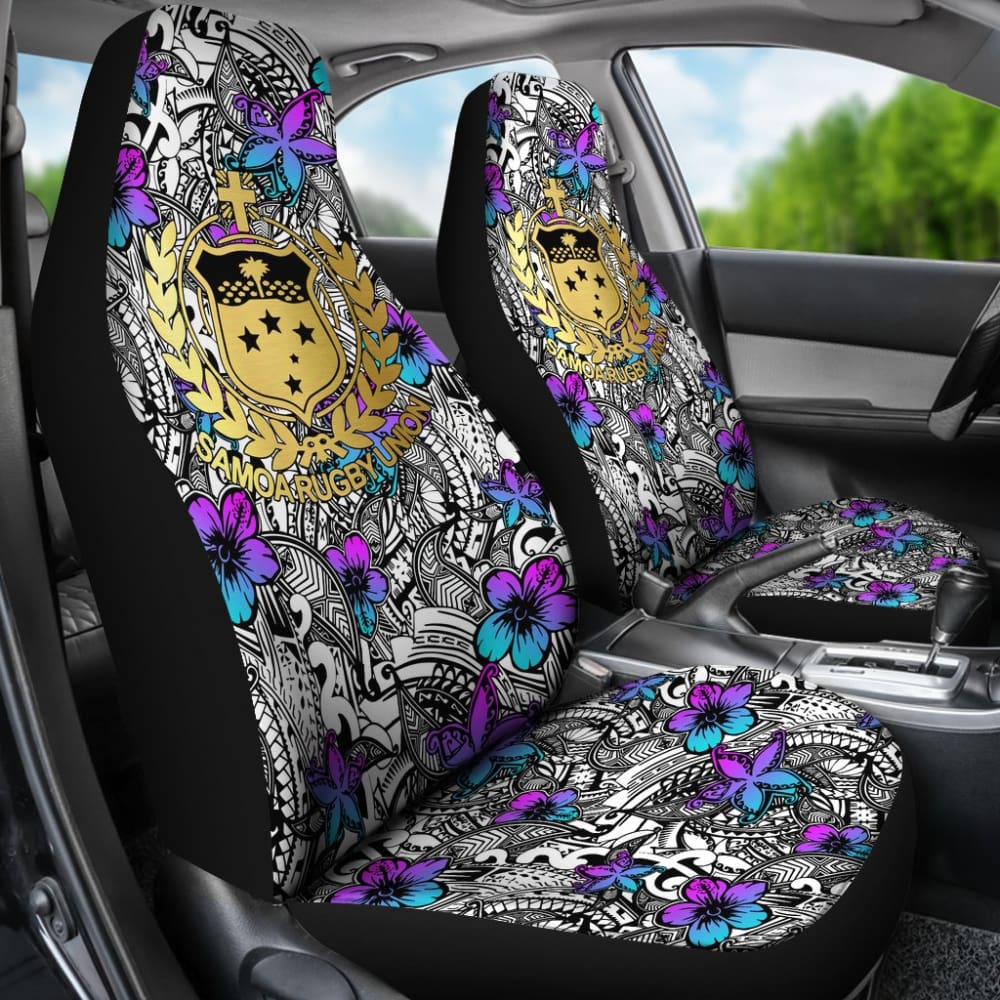 American Samoa Car Seat Cover - Hibiscus Ocean Flowers Design 211904 | Durable & Stylish for Cars, Trucks, SUVs